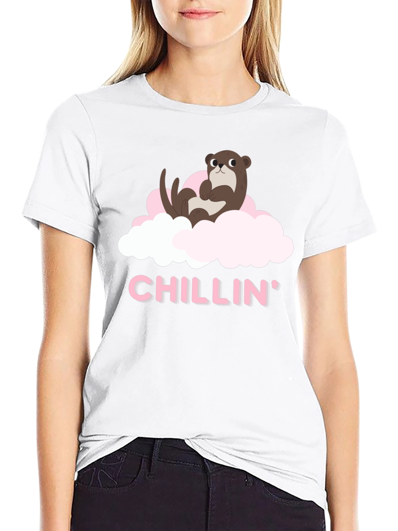 Chillin Otter Tee - Comfortable Black T-Shirt