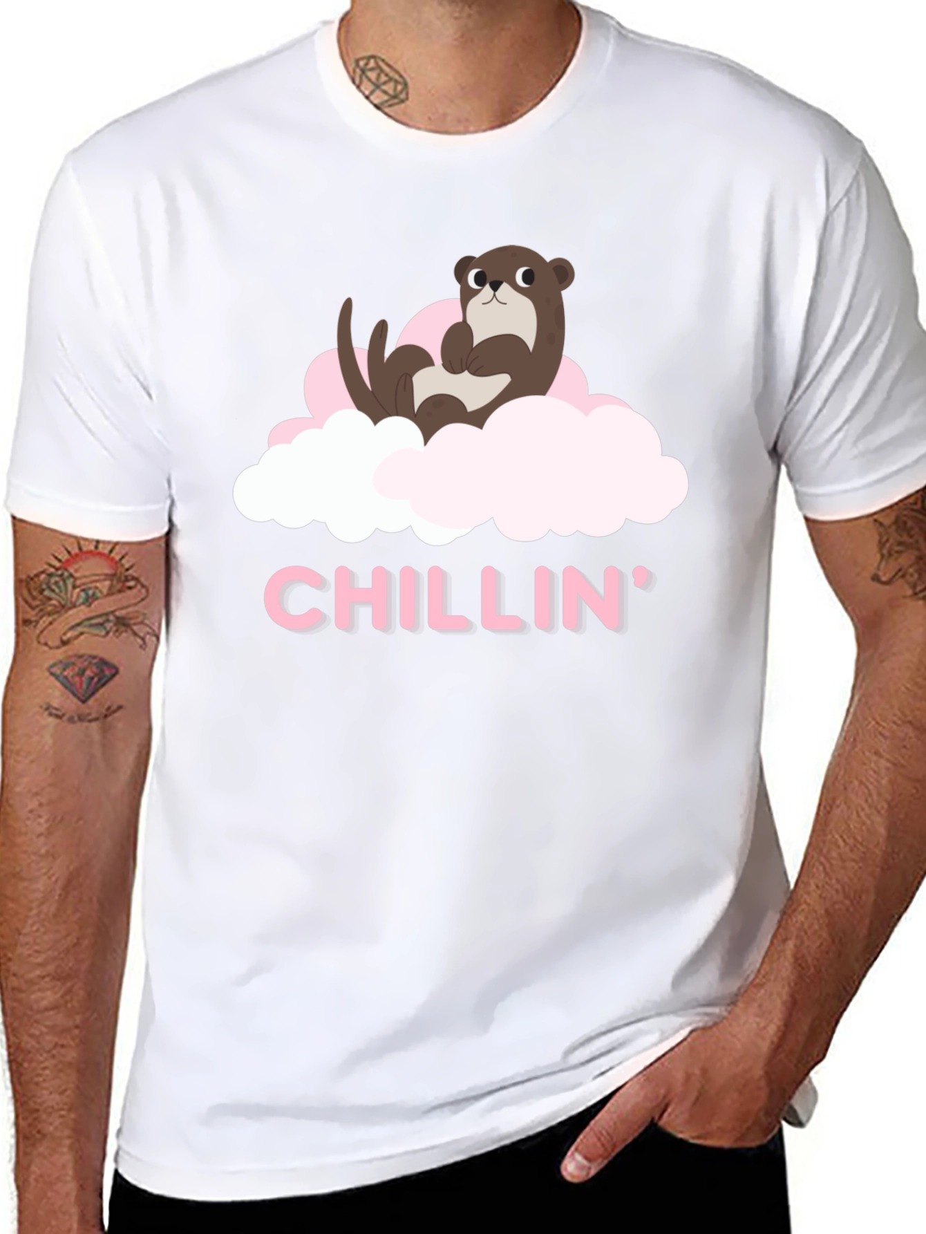Chillin Otter Tee - Comfortable Black T-Shirt