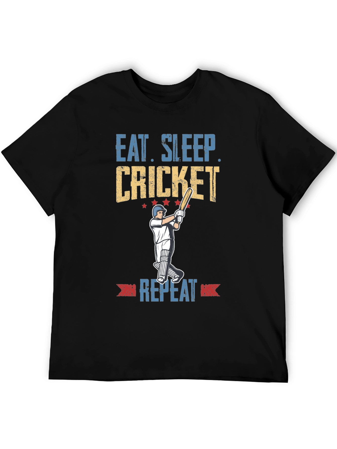 Eat Sleep Cricket Repeat Graphic Tee