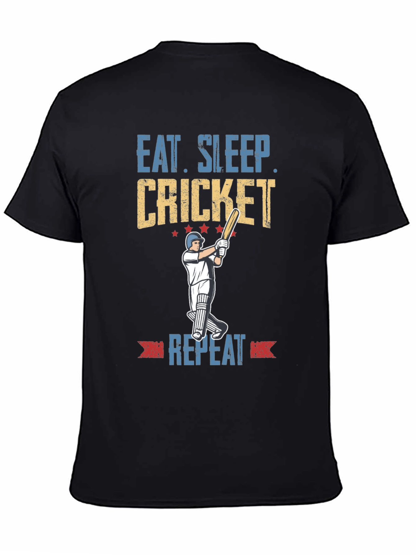 Eat Sleep Cricket Repeat Graphic Tee