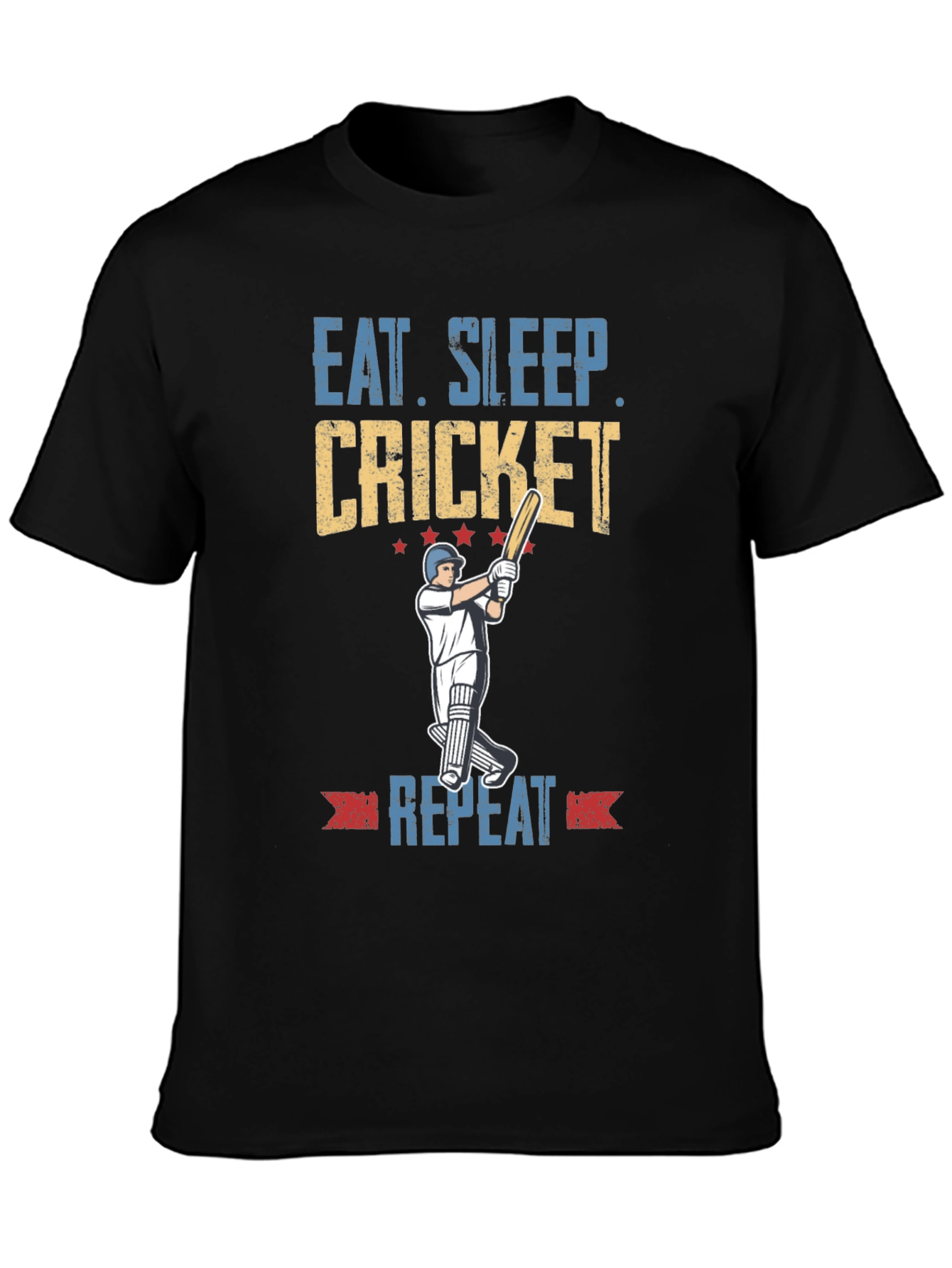 Eat Sleep Cricket Repeat Graphic Tee