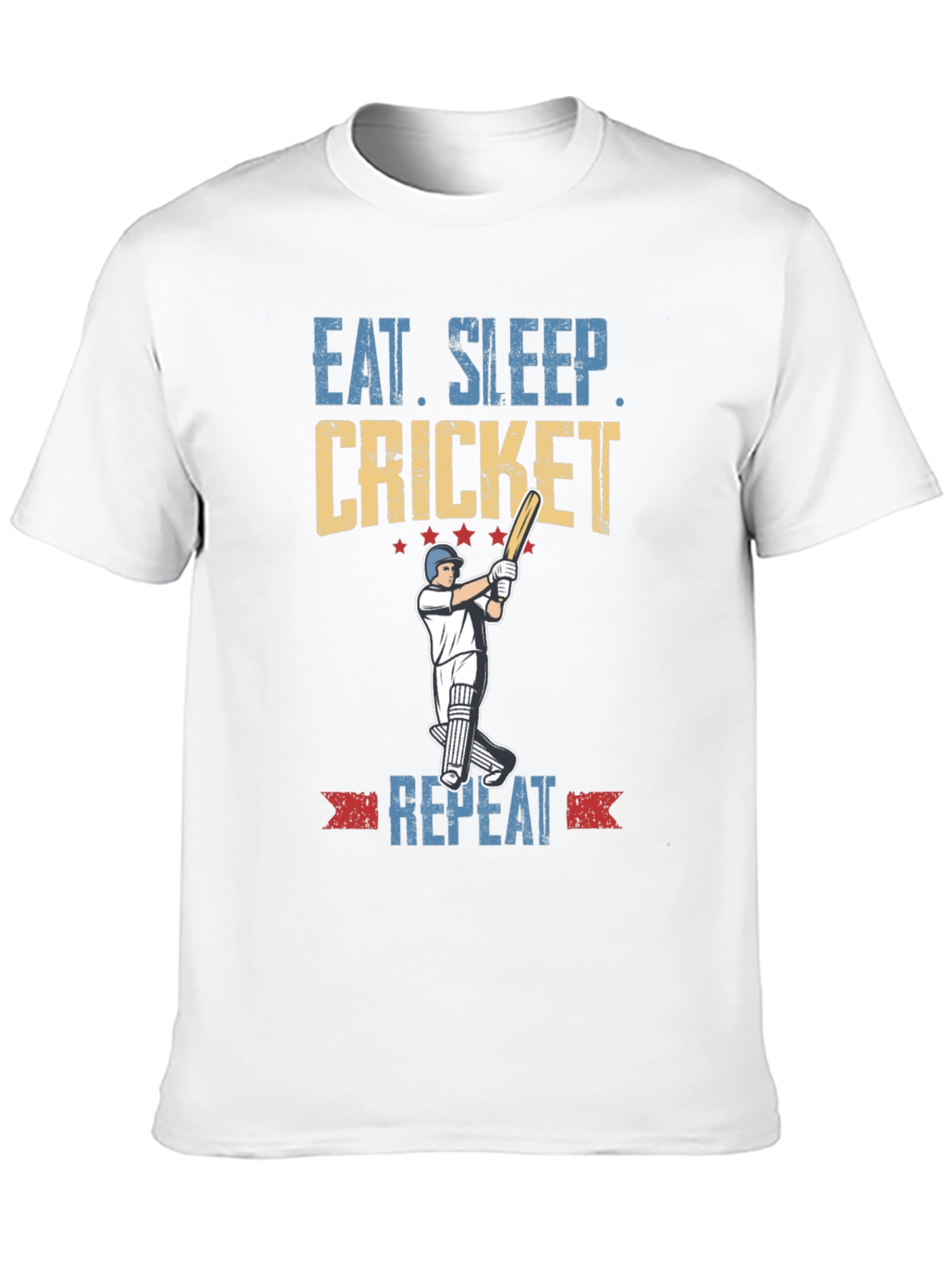 Eat Sleep Cricket Repeat Graphic Tee