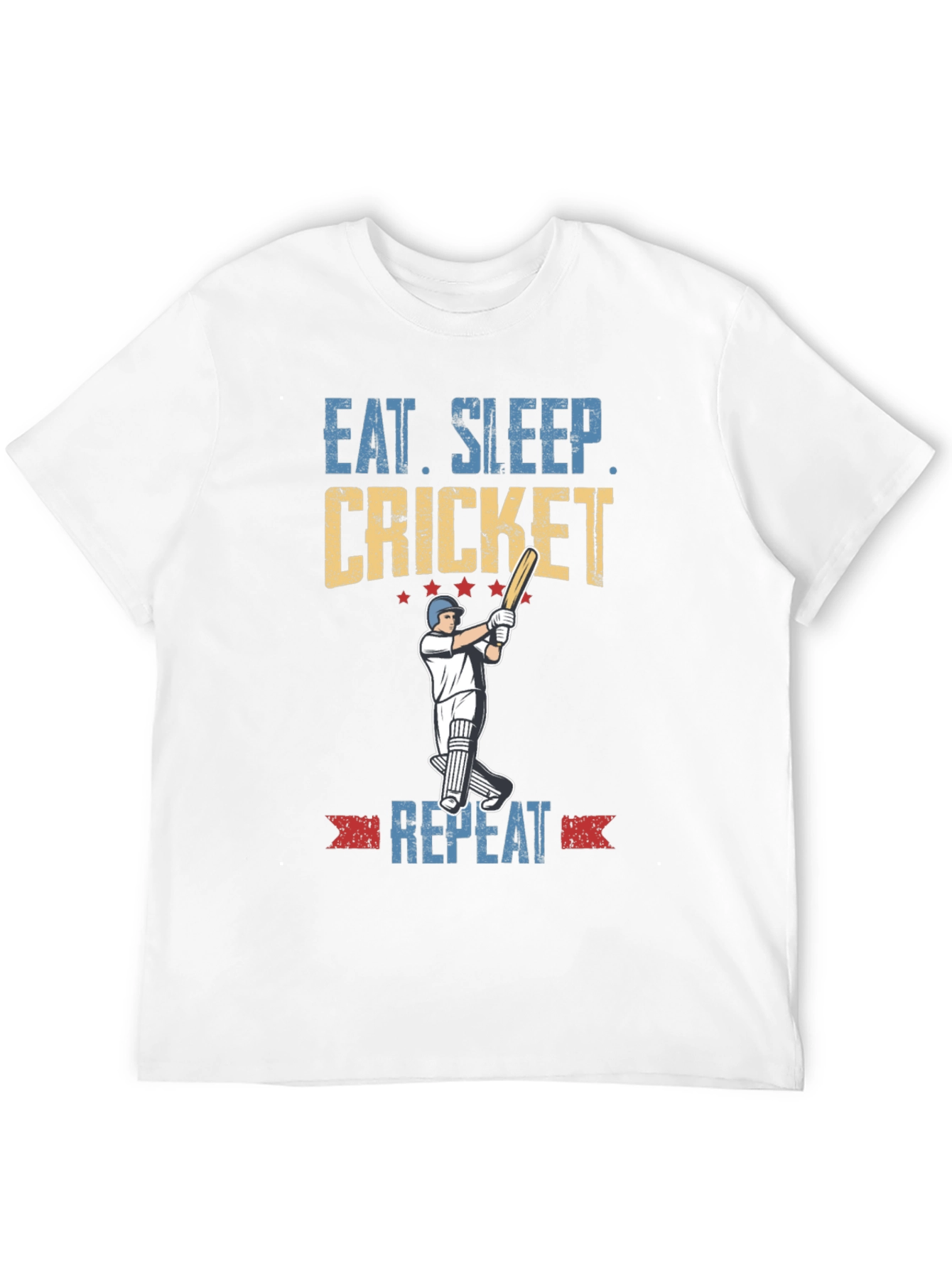 Eat Sleep Cricket Repeat Graphic Tee