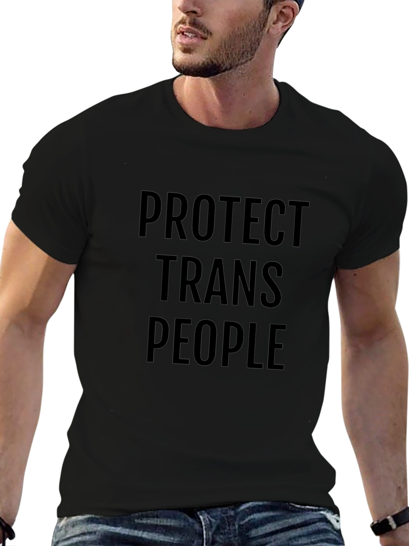 Protect Trans People Black Graphic T-Shirt