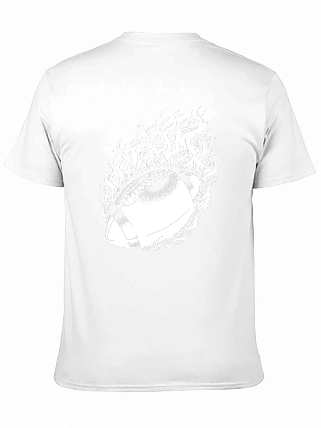 Flaming Football Graphic Tee - Black Cotton
