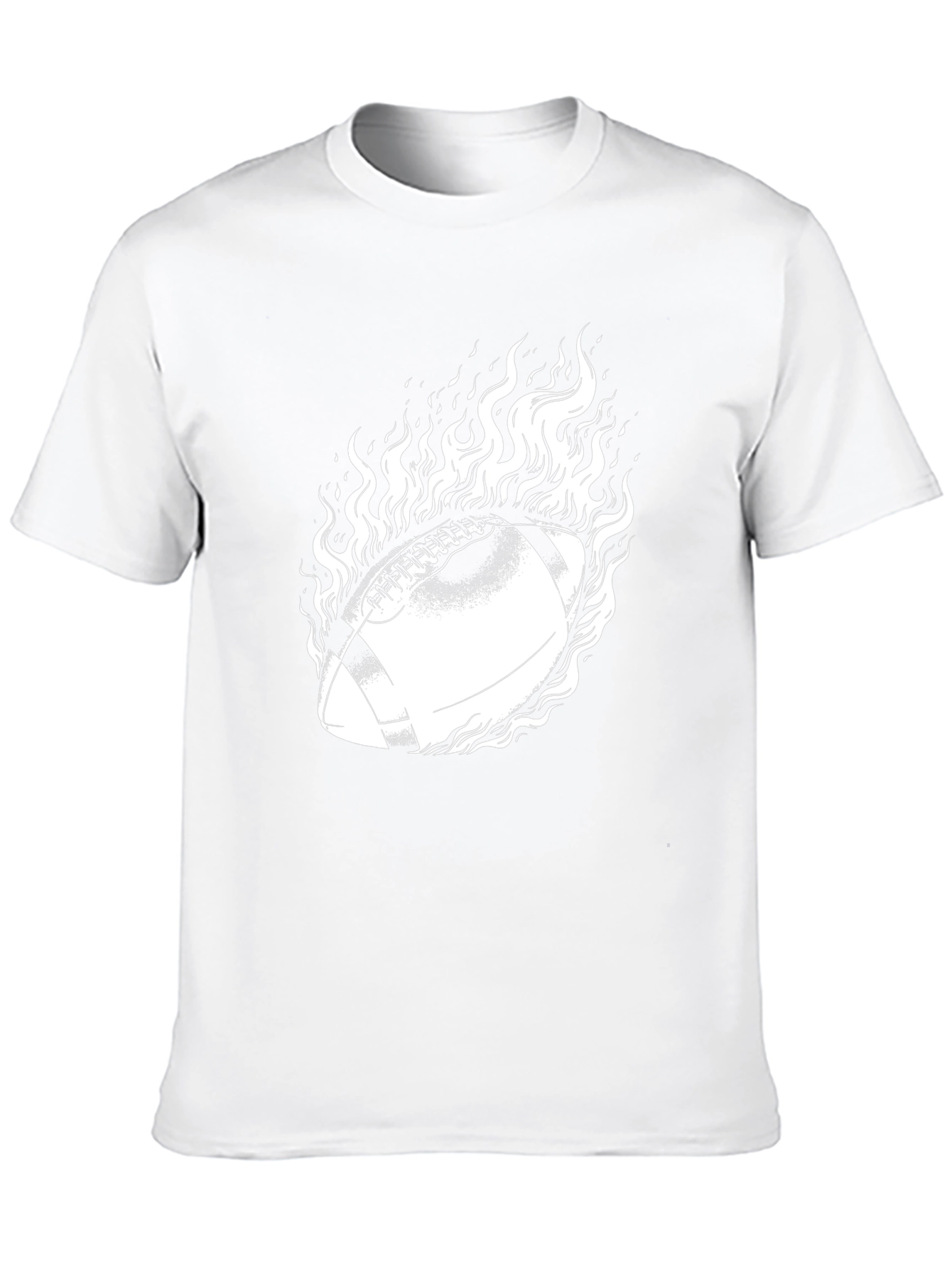 Flaming Football Graphic Tee - Black Cotton