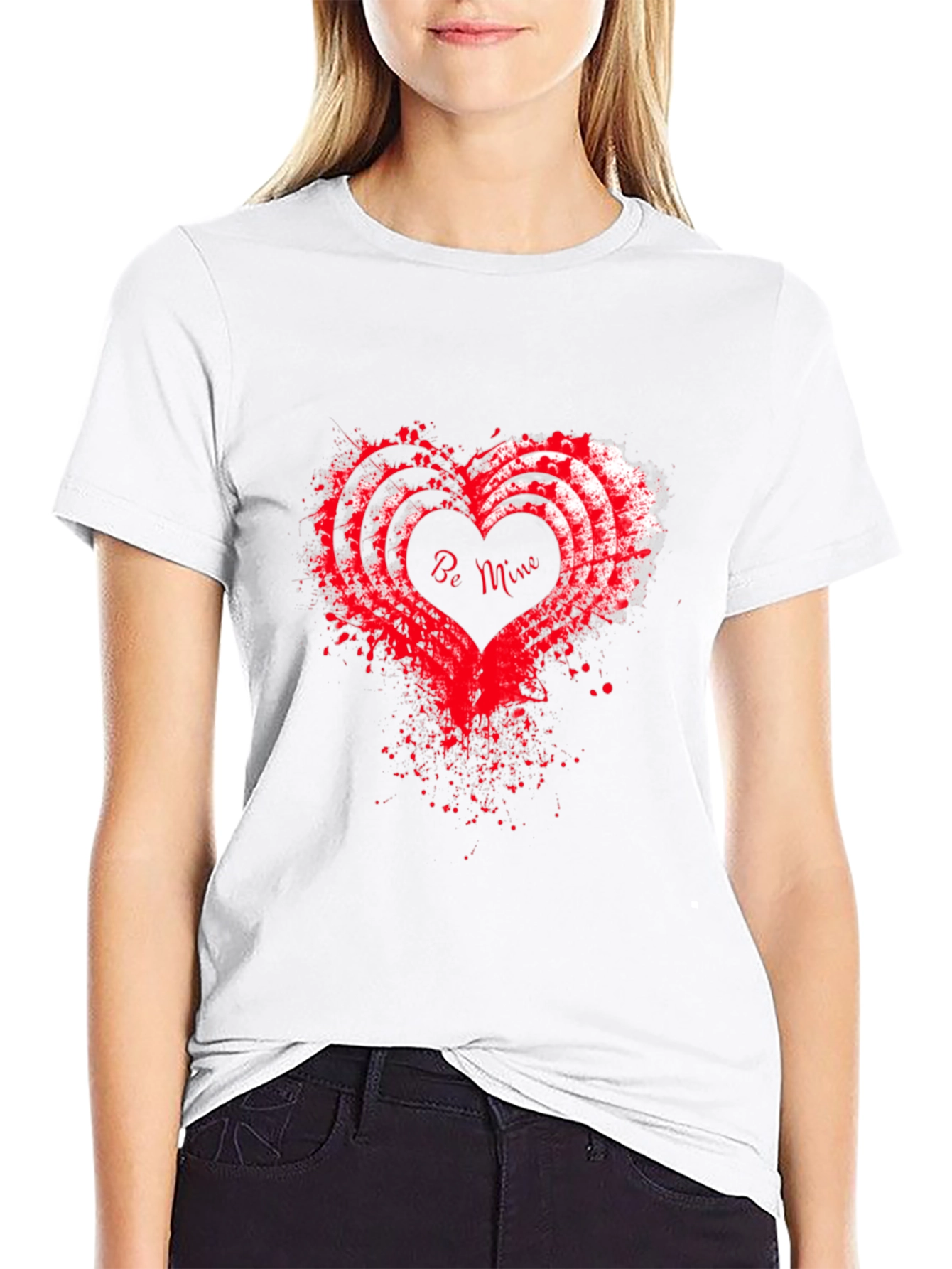Be Mine Heart Valentines Day Graphic Tee