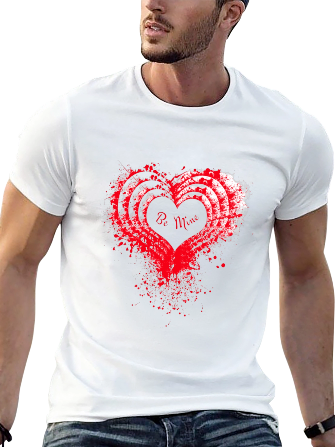 Be Mine Heart Valentines Day Graphic Tee