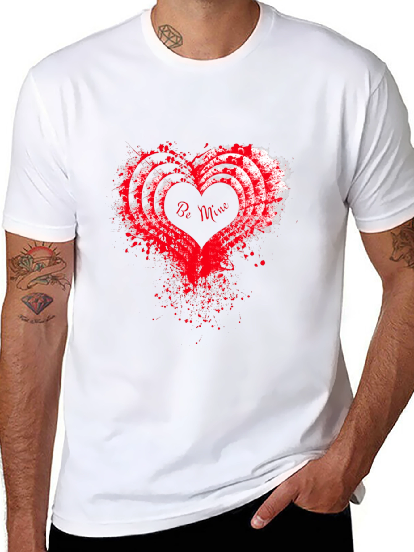 Be Mine Heart Valentines Day Graphic Tee