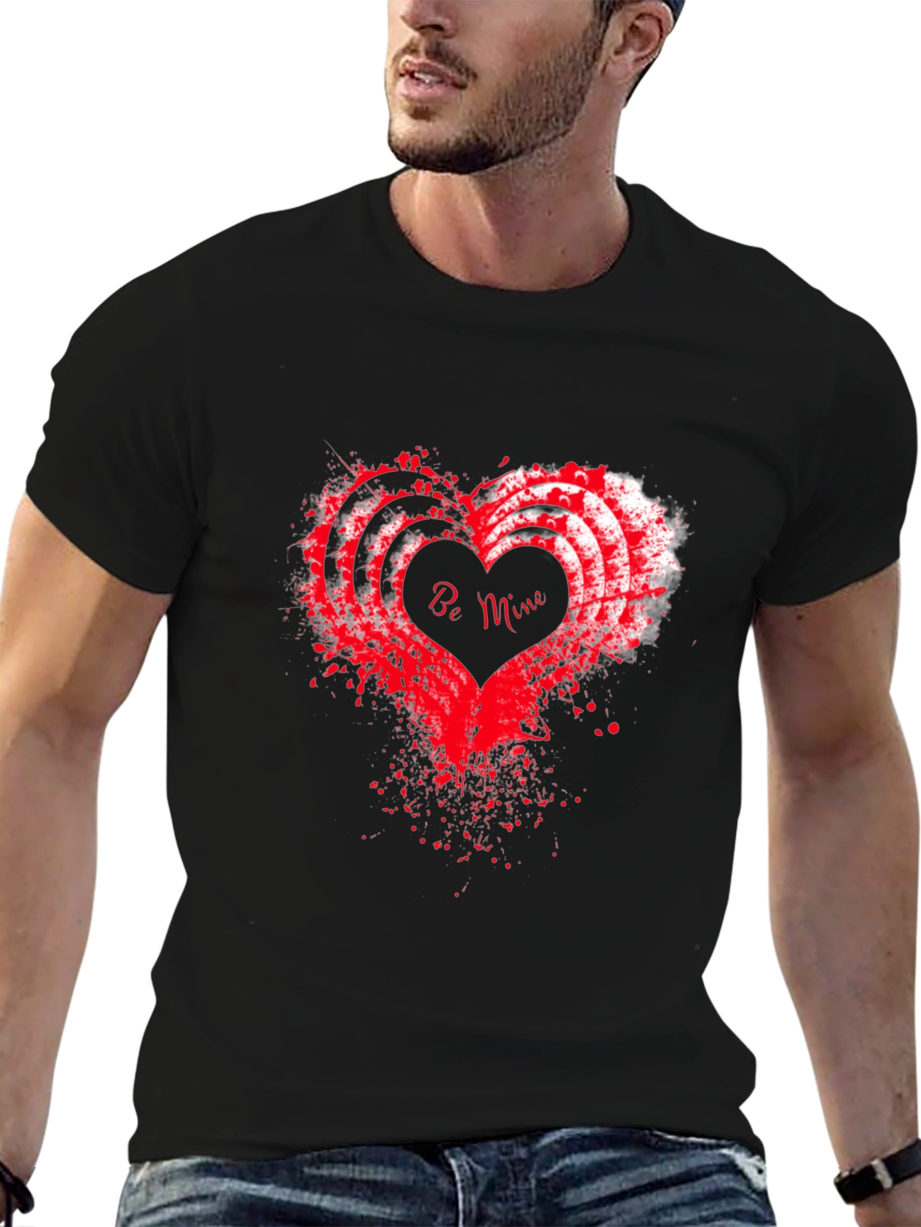 Be Mine Heart Valentines Day Graphic Tee