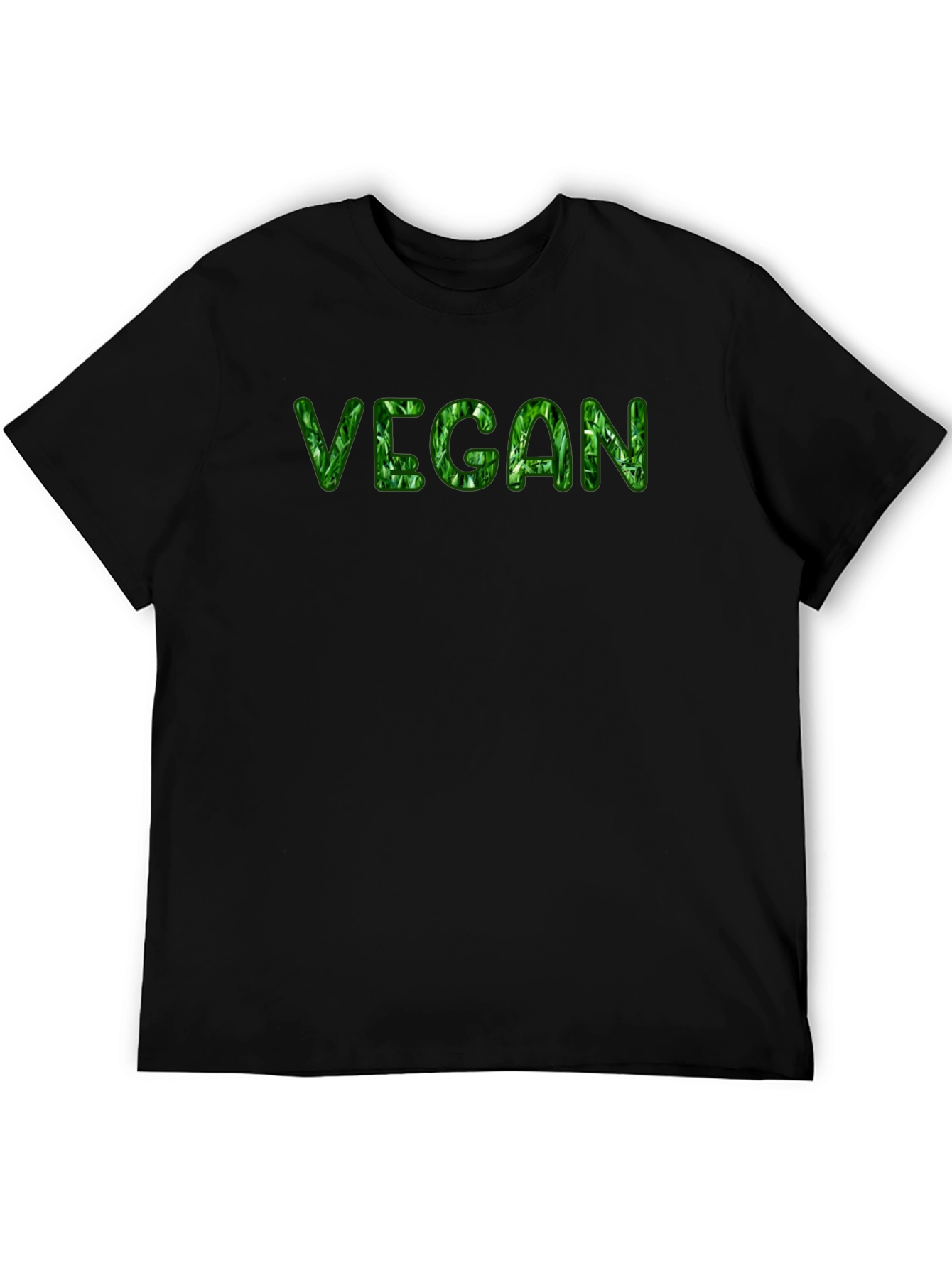 Vegan Leaf Graphic Black T-Shirt