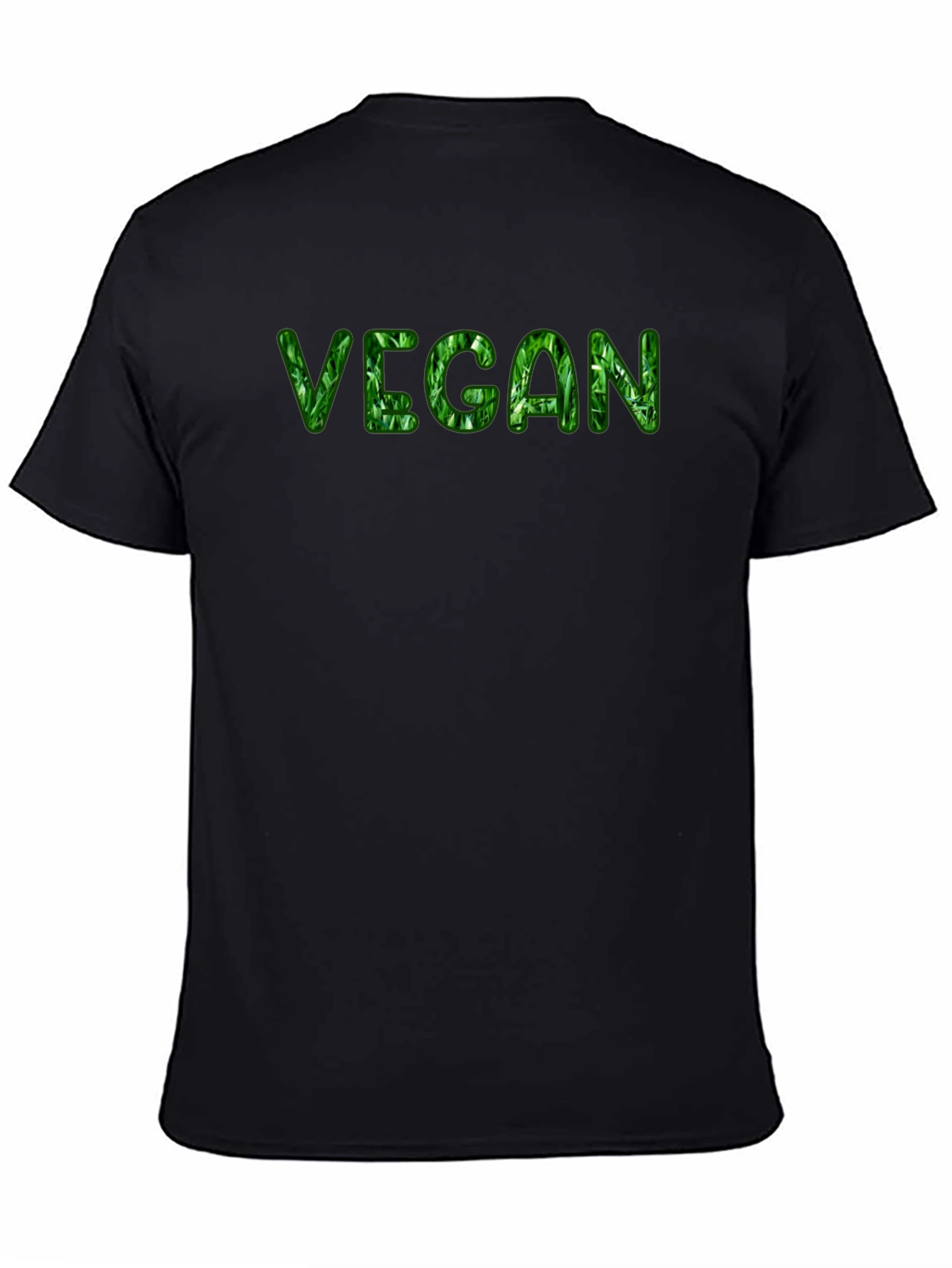 Vegan Leaf Graphic Black T-Shirt