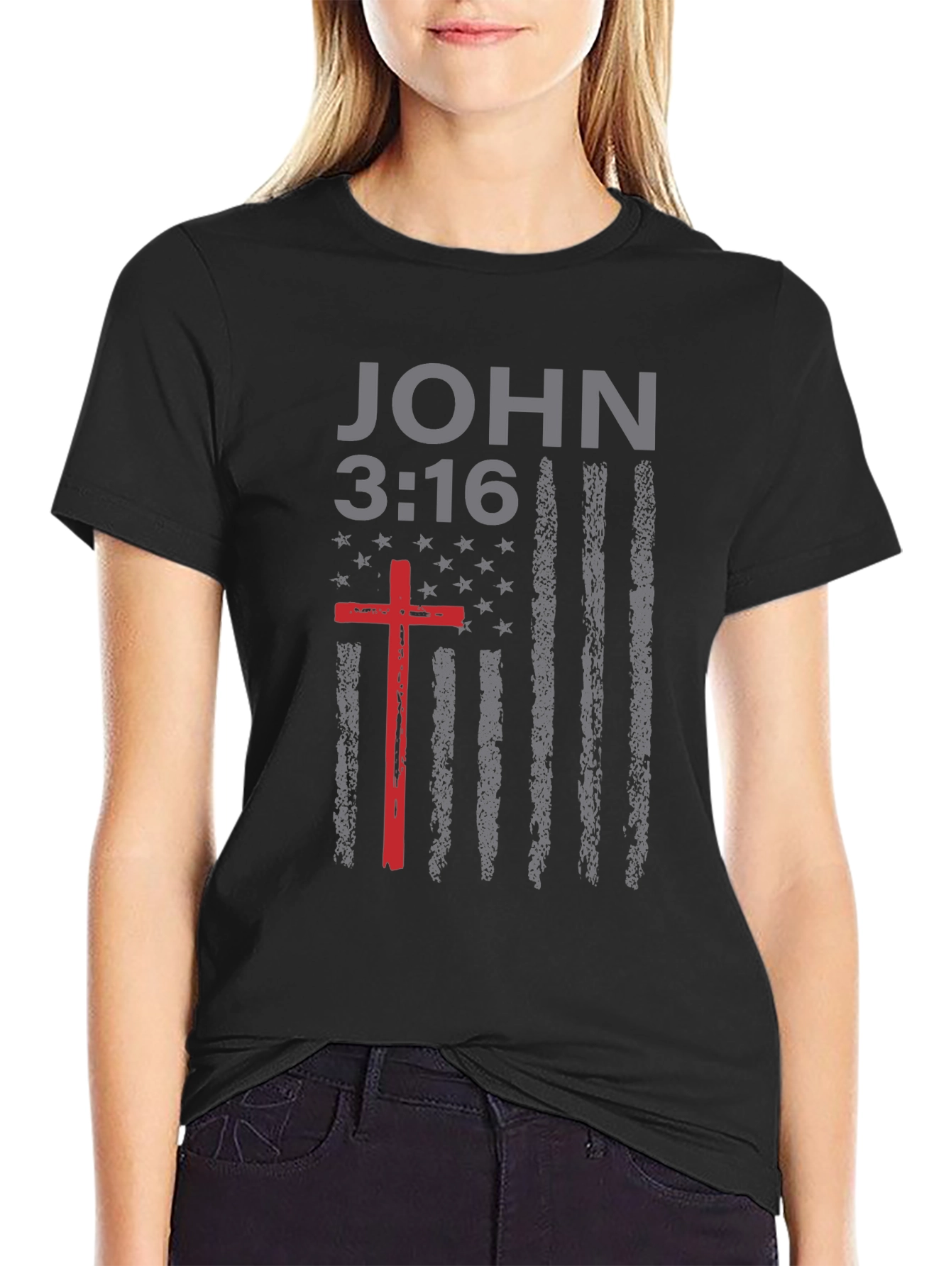 John 3:16 Christian Flag T-Shirt