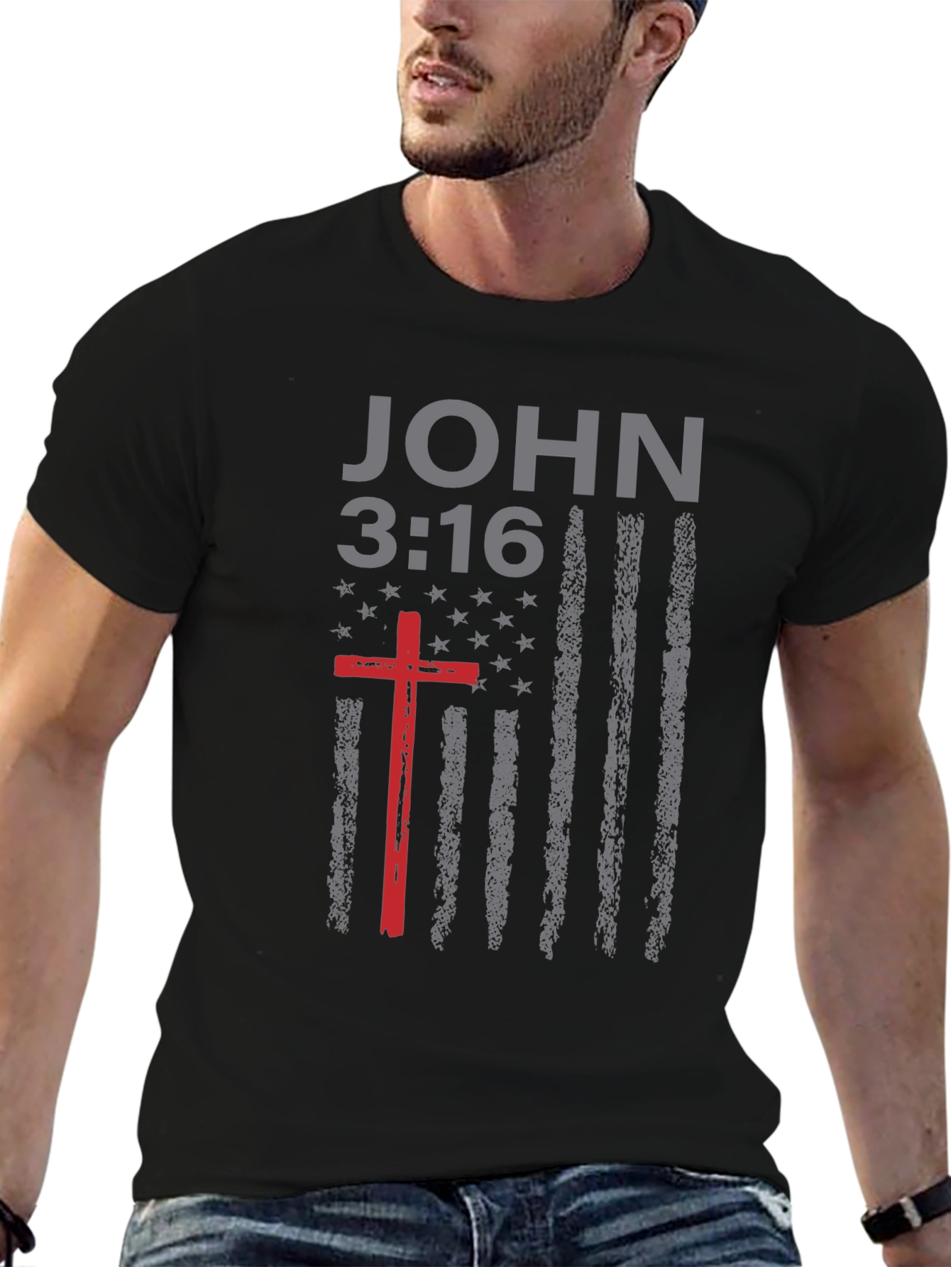 John 3:16 Christian Flag T-Shirt