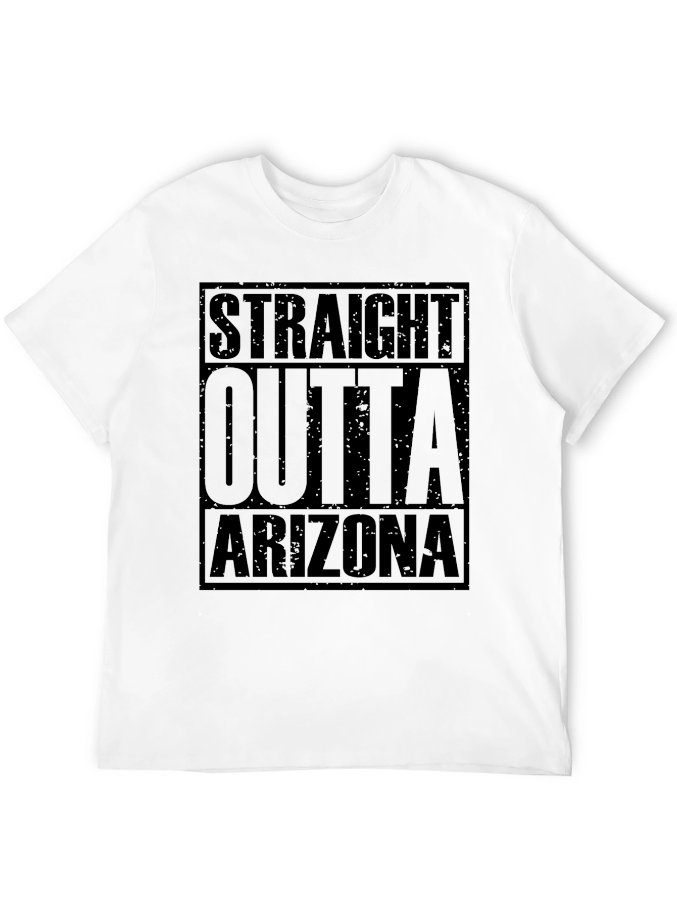 Straight Outta Arizona Black Graphic Tee Shirt
