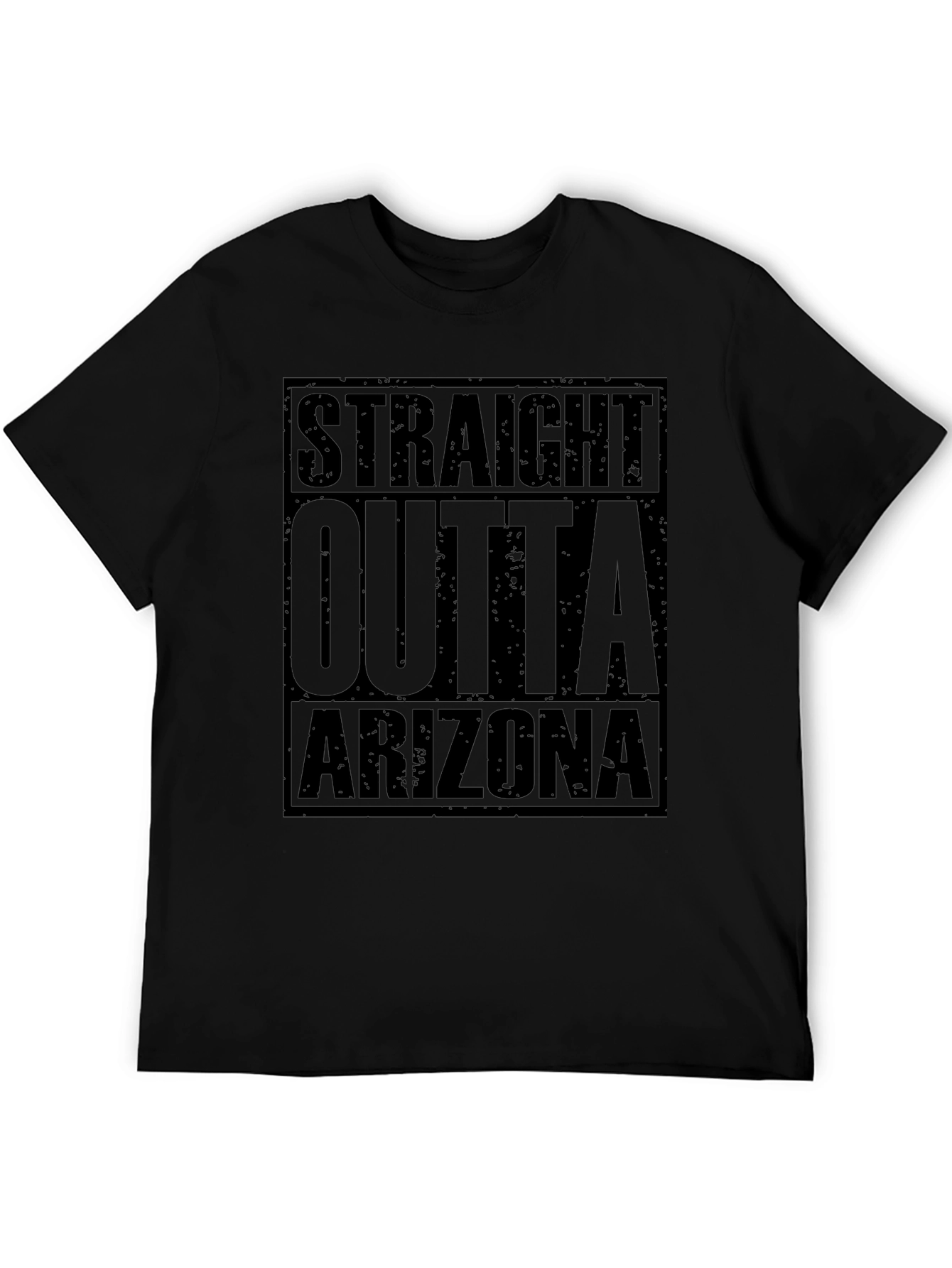 Straight Outta Arizona Black Graphic Tee Shirt