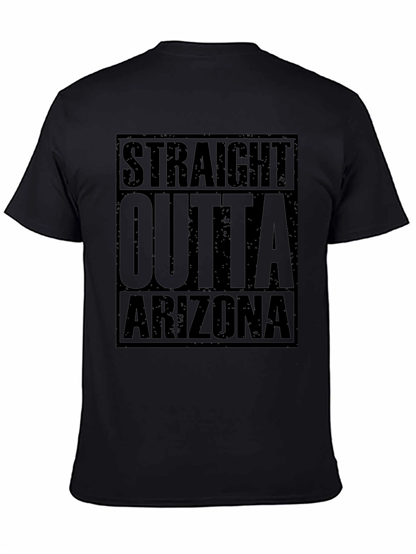 Straight Outta Arizona Black Graphic Tee Shirt