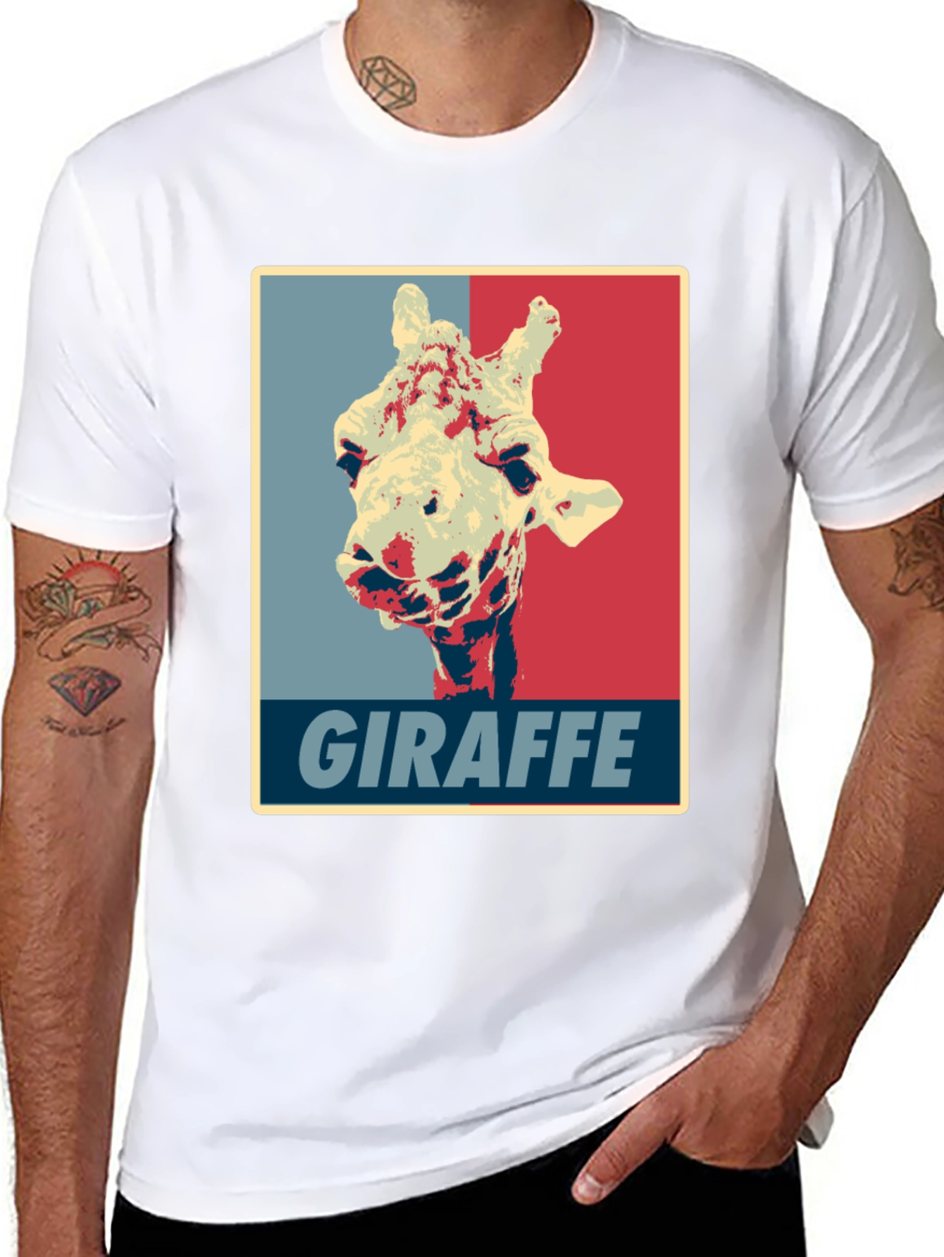 Giraffe Graphic Print T-Shirt - Unique Animal Design