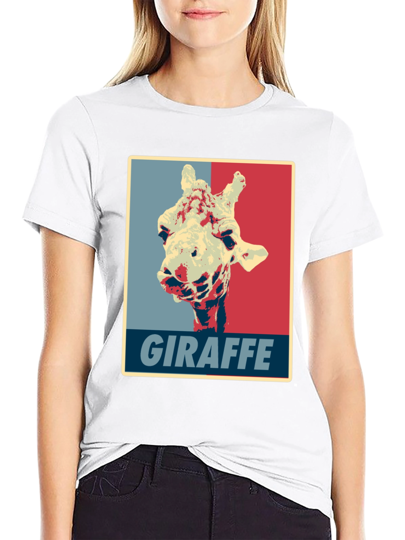Giraffe Graphic Print T-Shirt - Unique Animal Design