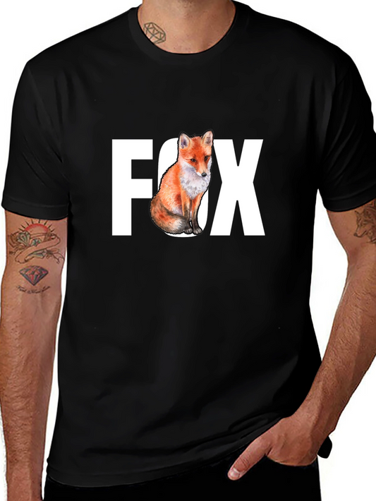 Cool Fox Graphic Tee - Black Short Sleeve T-Shirt