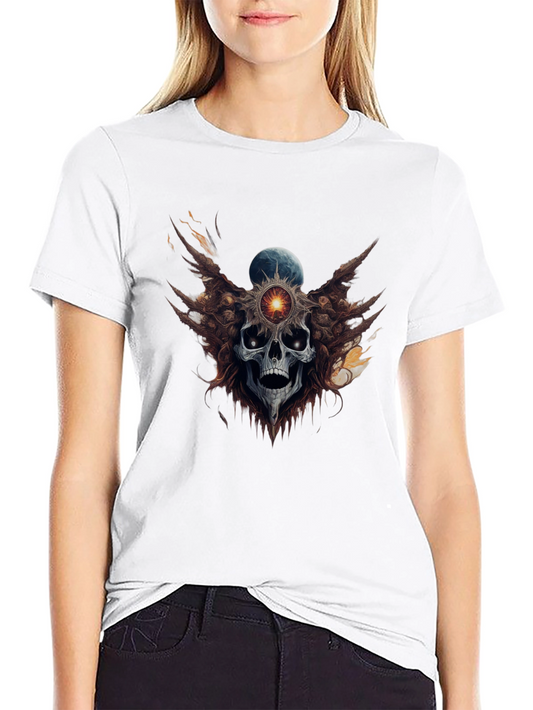 Skull & Orb Graphic Tee - Dark Aesthetic