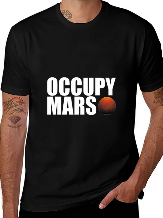 Occupy Mars Graphic T-Shirt - Black Cotton Tee