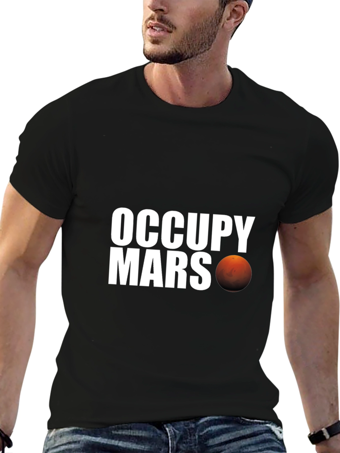 Occupy Mars Graphic T-Shirt - Black Cotton Tee