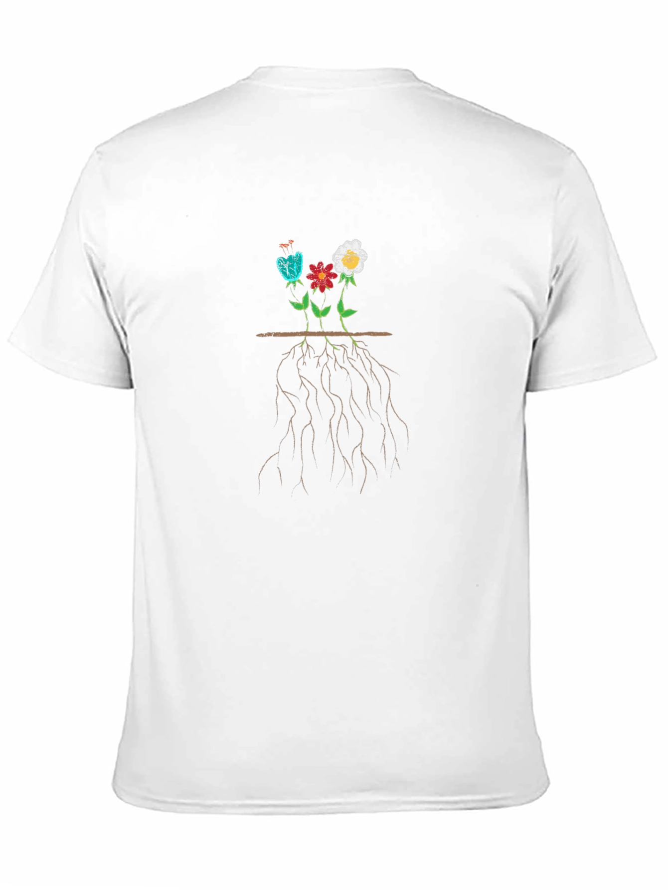 Rooted Flowers Graphic T-Shirt - Black