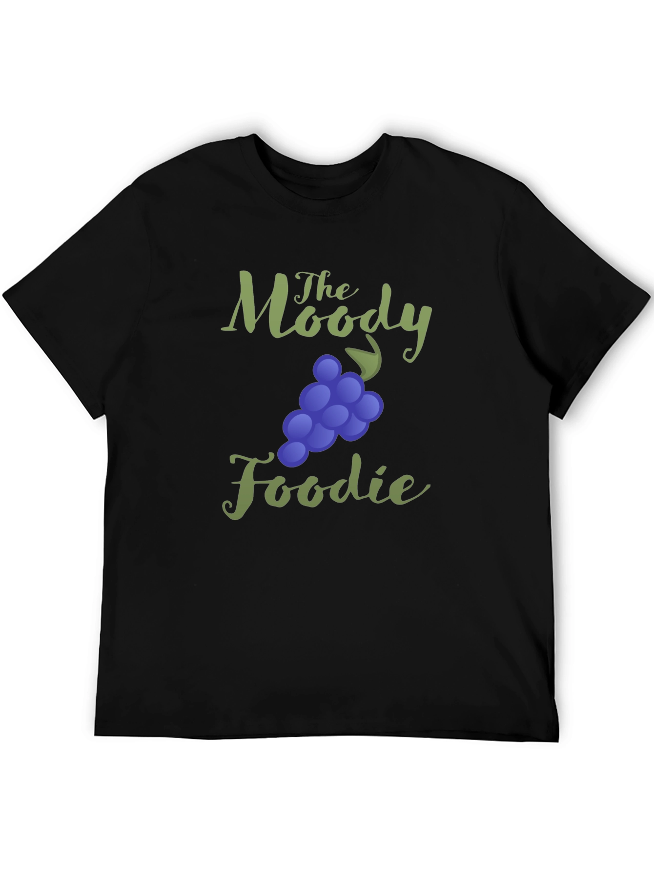 The Moody Foodie Black T-Shirt - Grapes Graphic Tee