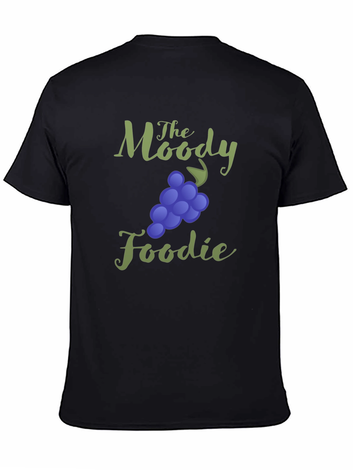 The Moody Foodie Black T-Shirt - Grapes Graphic Tee
