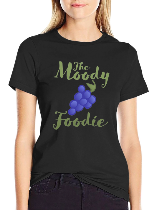 The Moody Foodie Black T-Shirt - Grapes Graphic Tee