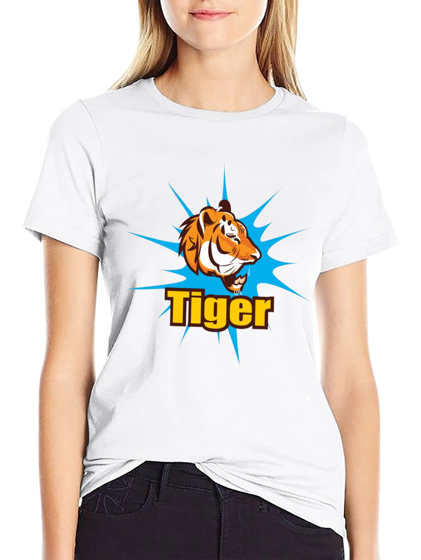 Tiger Graphic Print T-Shirt - Black