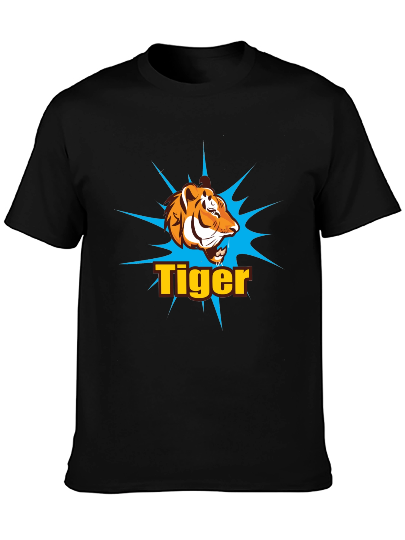 Tiger Graphic Print T-Shirt - Black