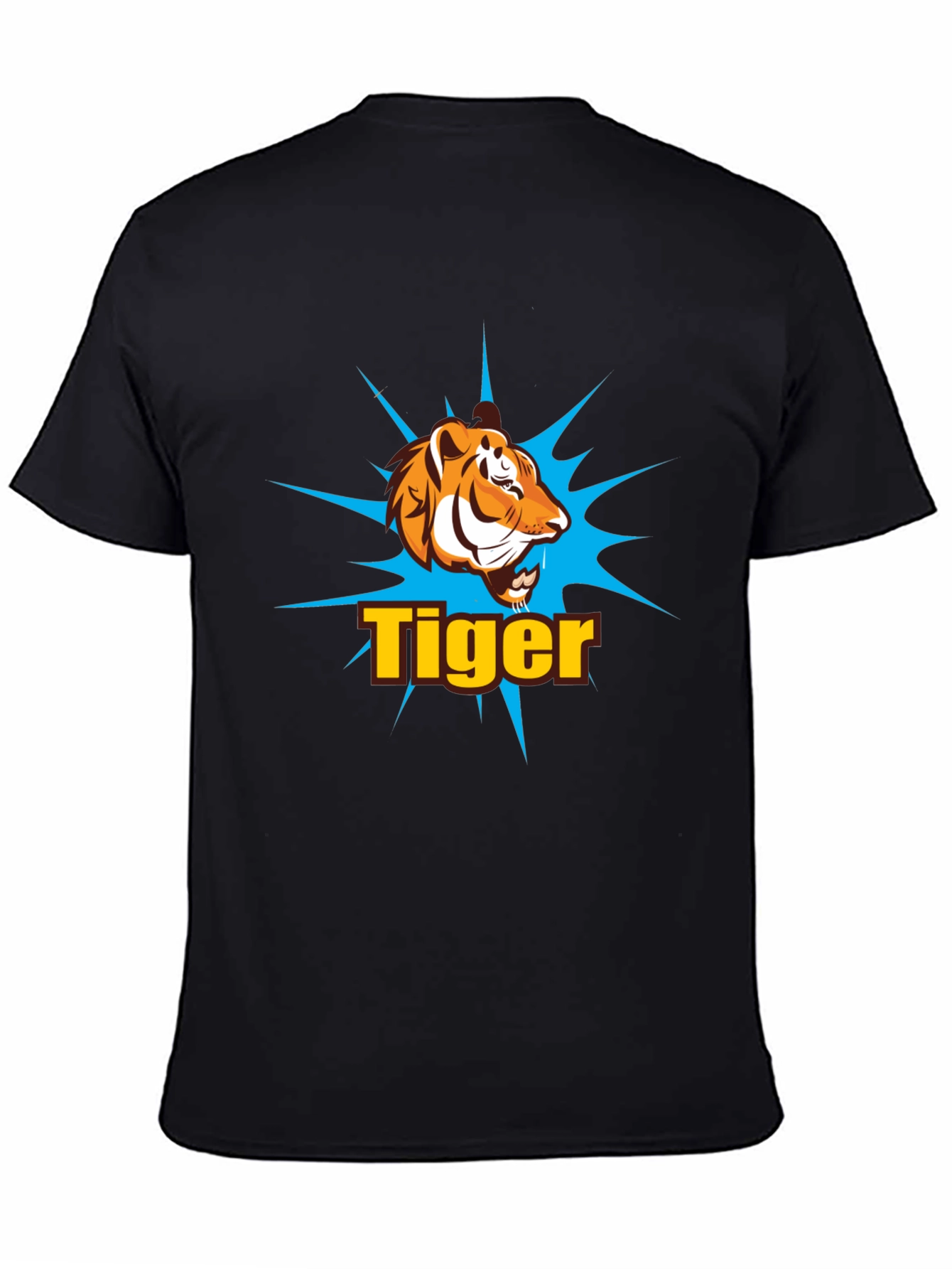 Tiger Graphic Print T-Shirt - Black