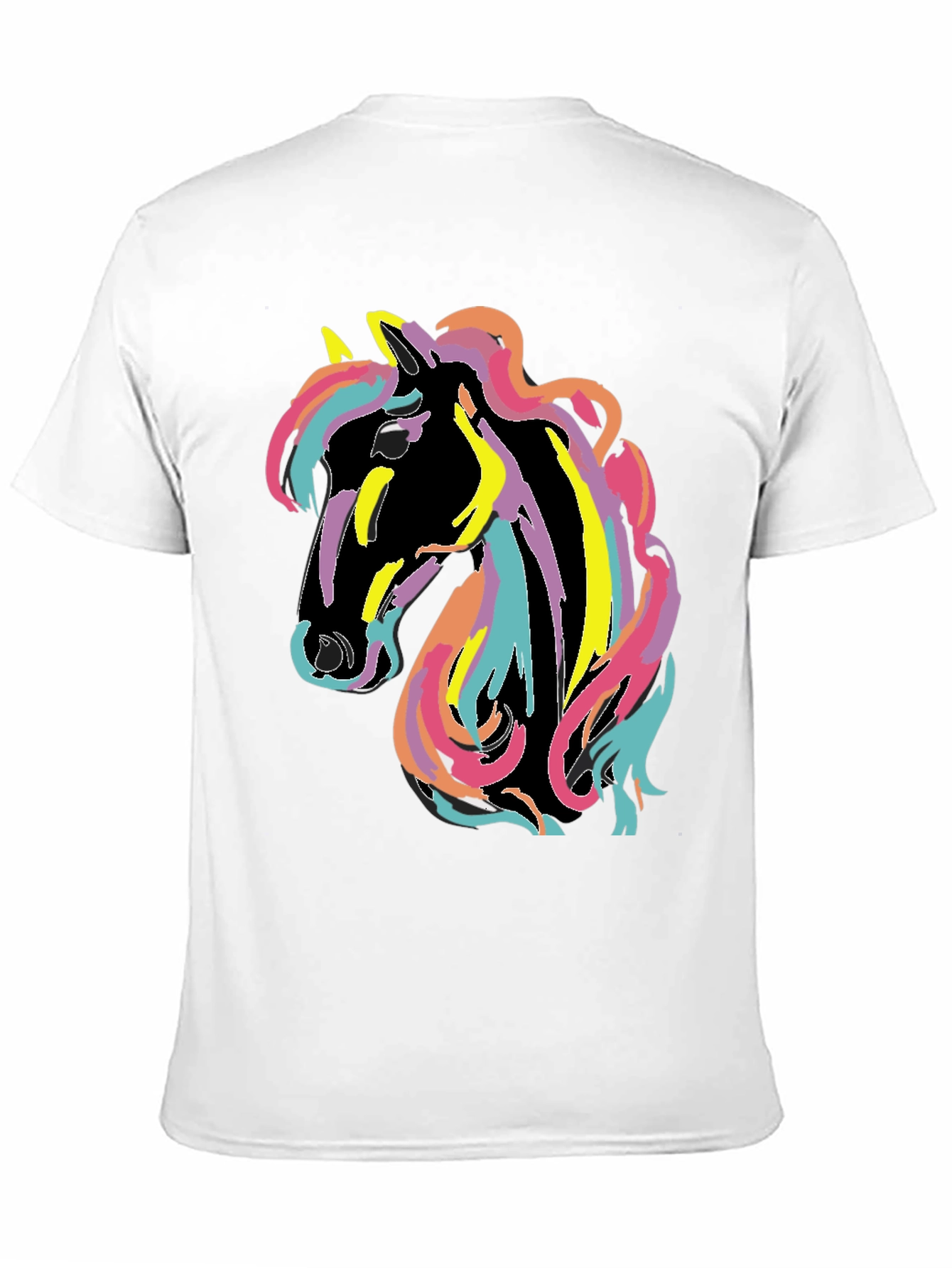 Rainbow Horse Graphic Tee - Mens Black T-Shirt