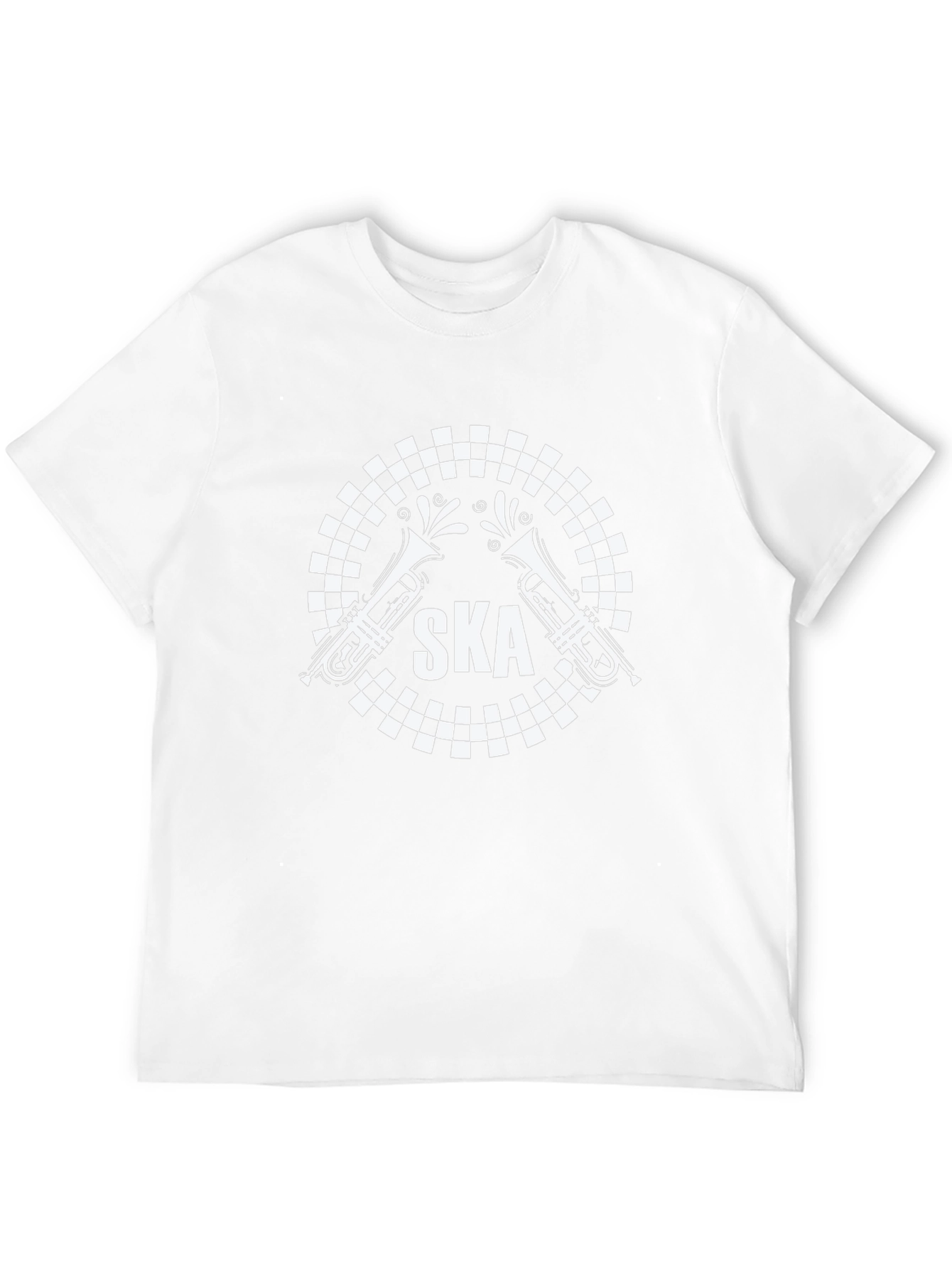 Ska Music T-Shirt: Checkerboard Trumpet Design