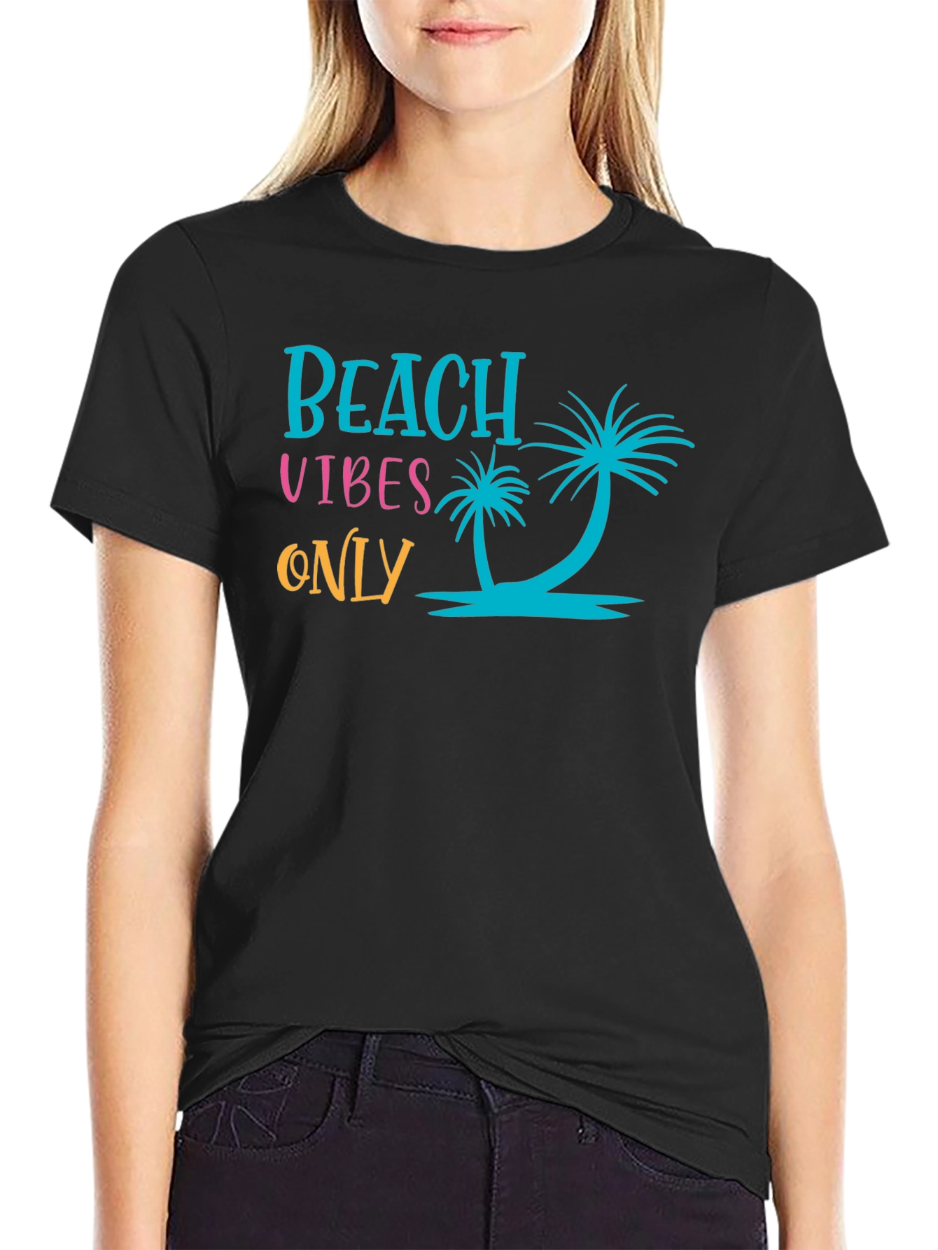 Beach Vibes Only Black T-Shirt