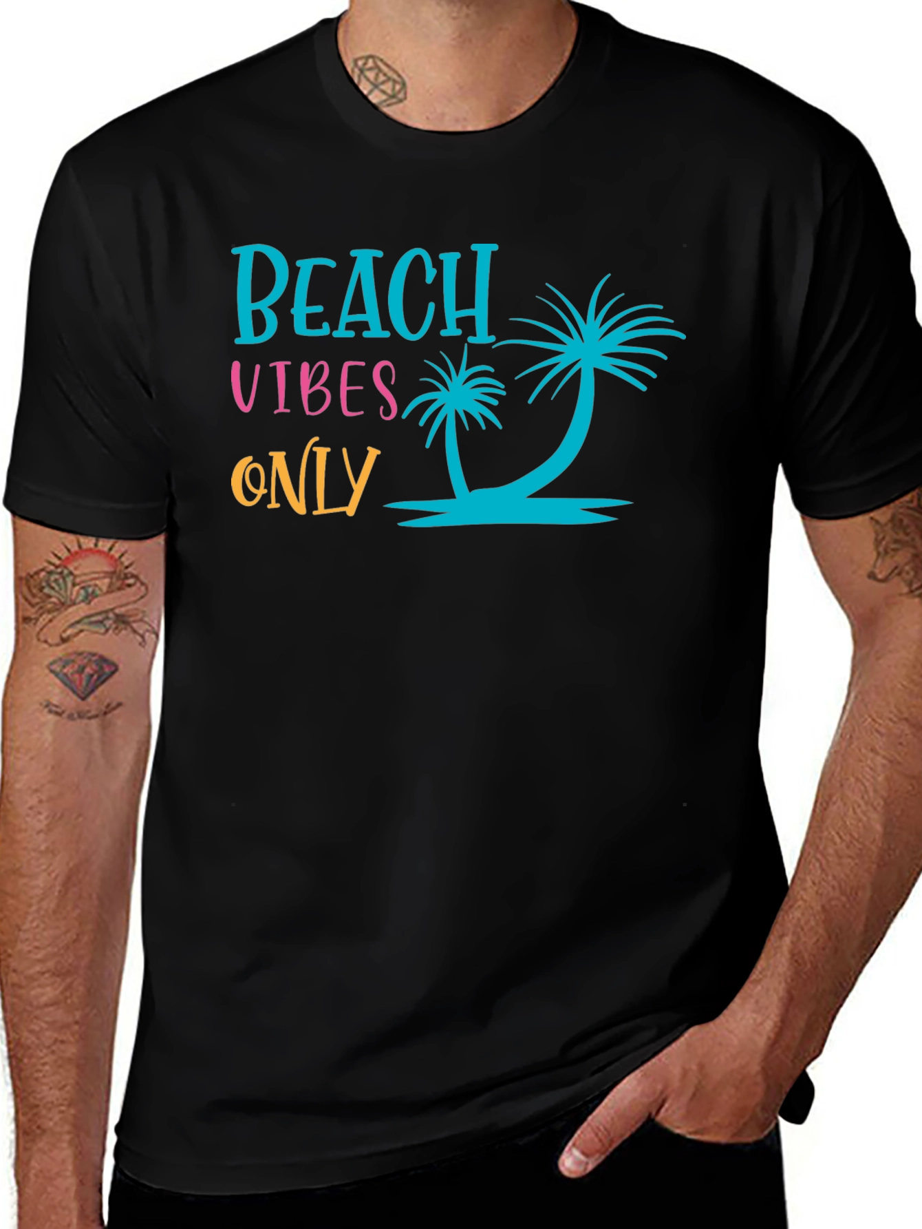Beach Vibes Only Black T-Shirt