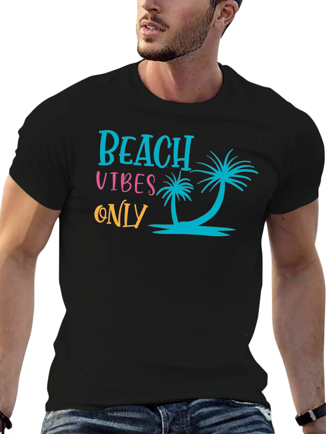 Beach Vibes Only Black T-Shirt