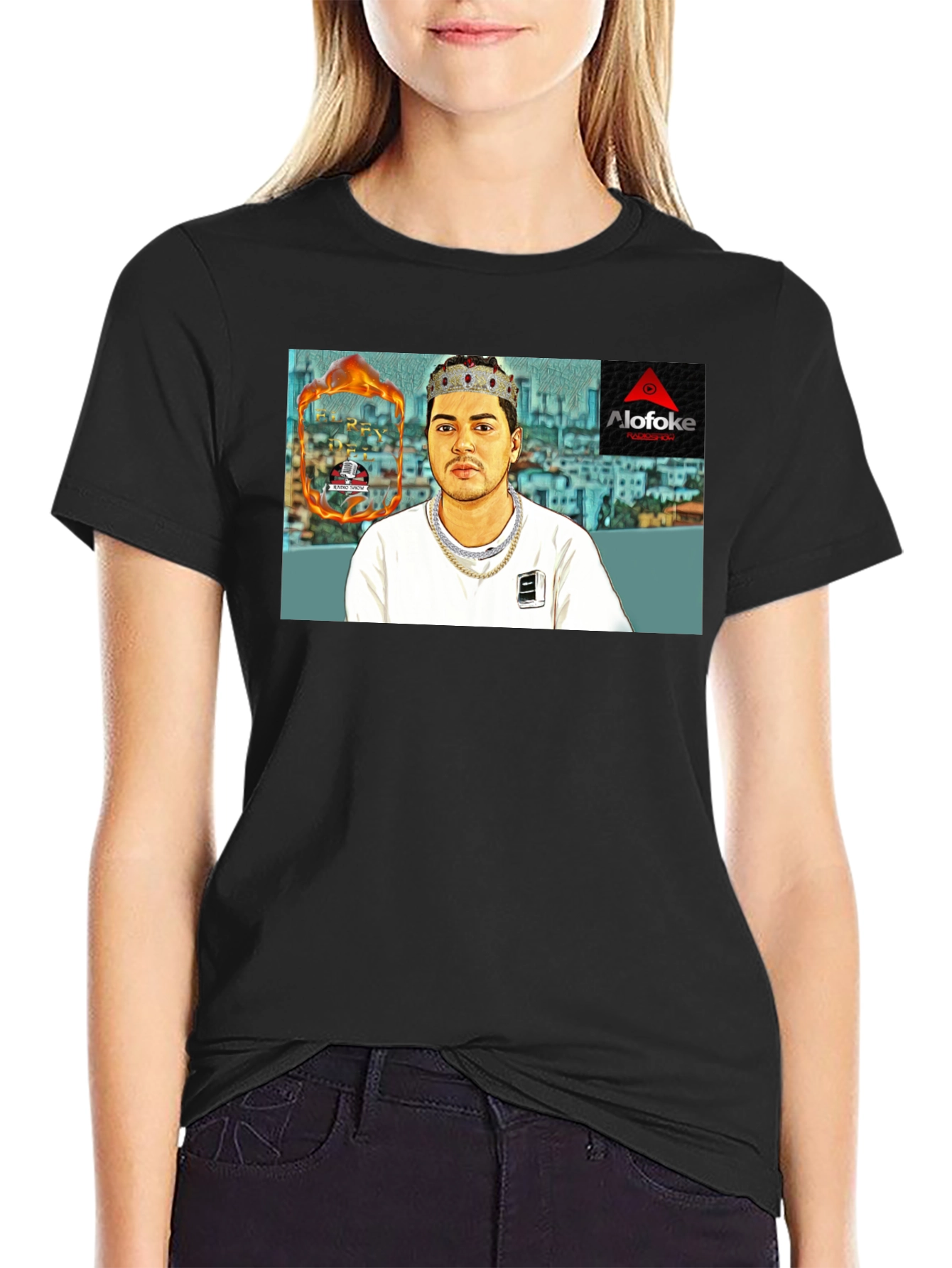 AlofoKe Graphic T-Shirt - Trendy Black Tee