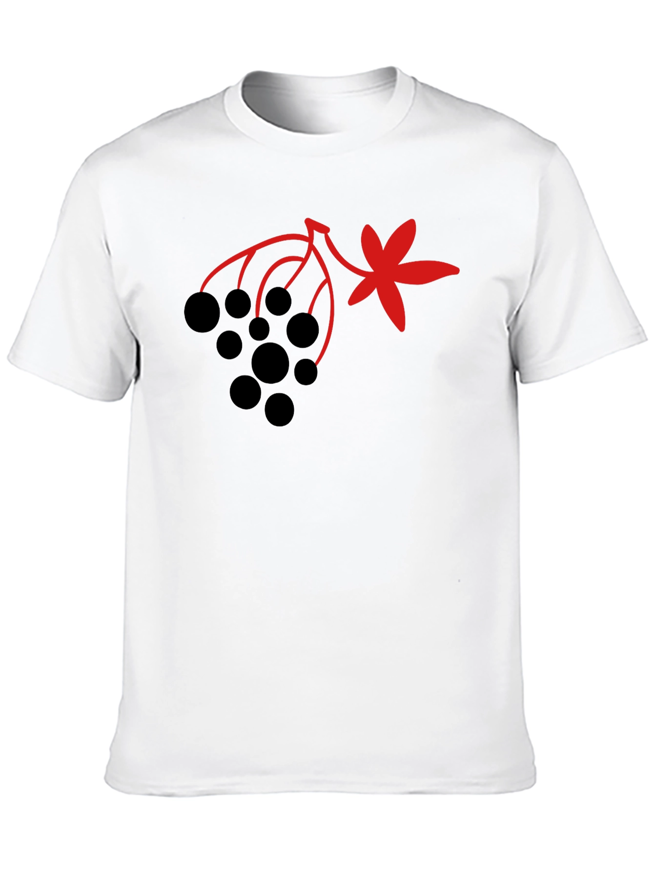 Berry & Leaf Graphic Black T-Shirt