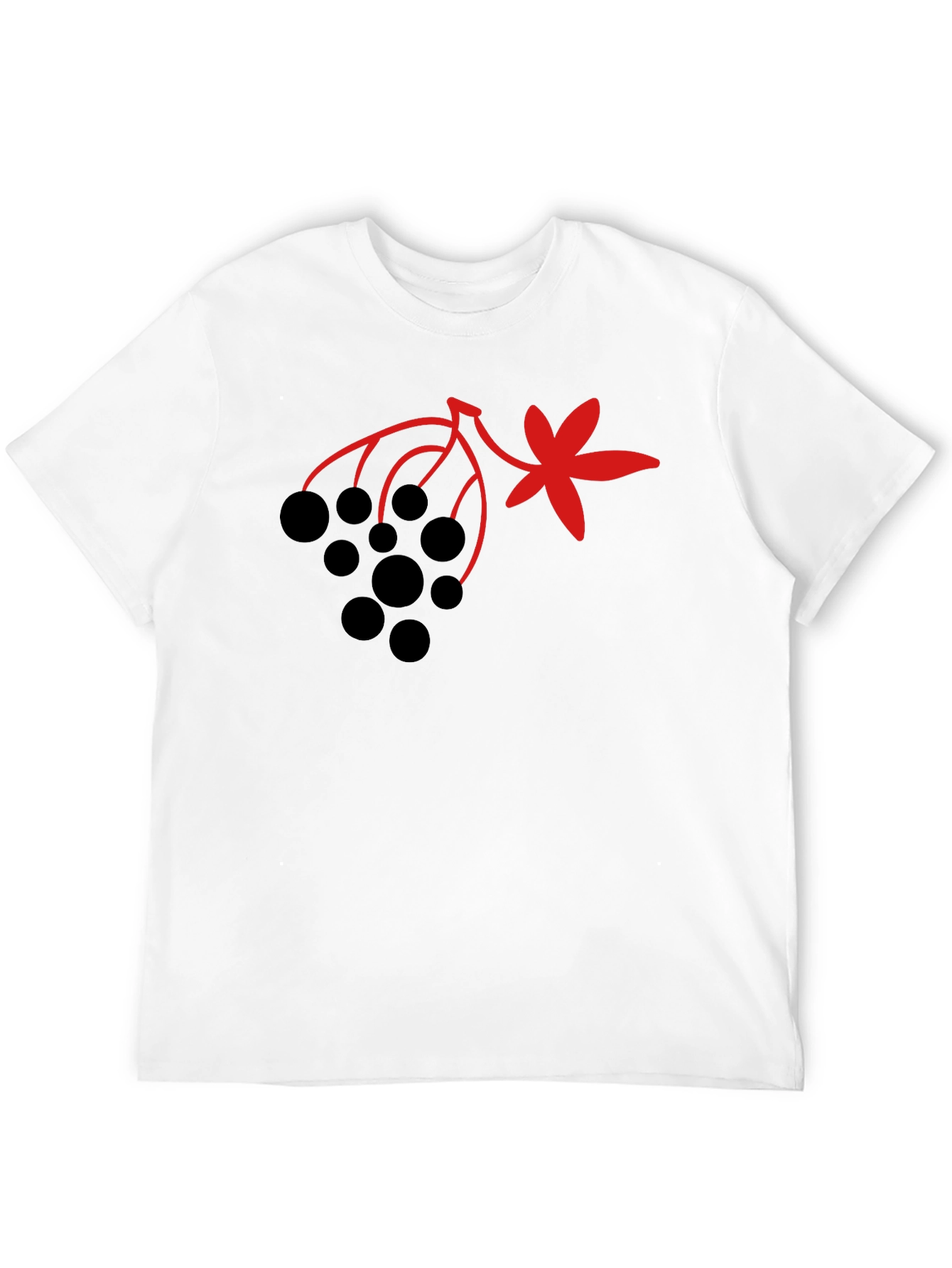 Berry & Leaf Graphic Black T-Shirt