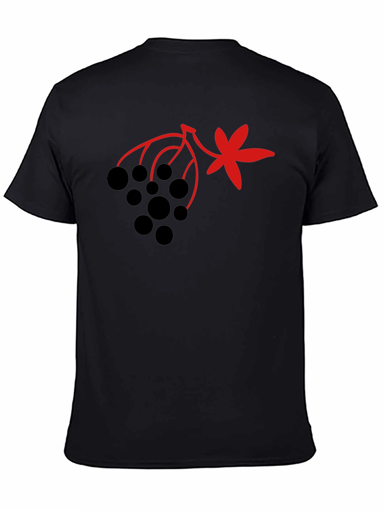 Berry & Leaf Graphic Black T-Shirt