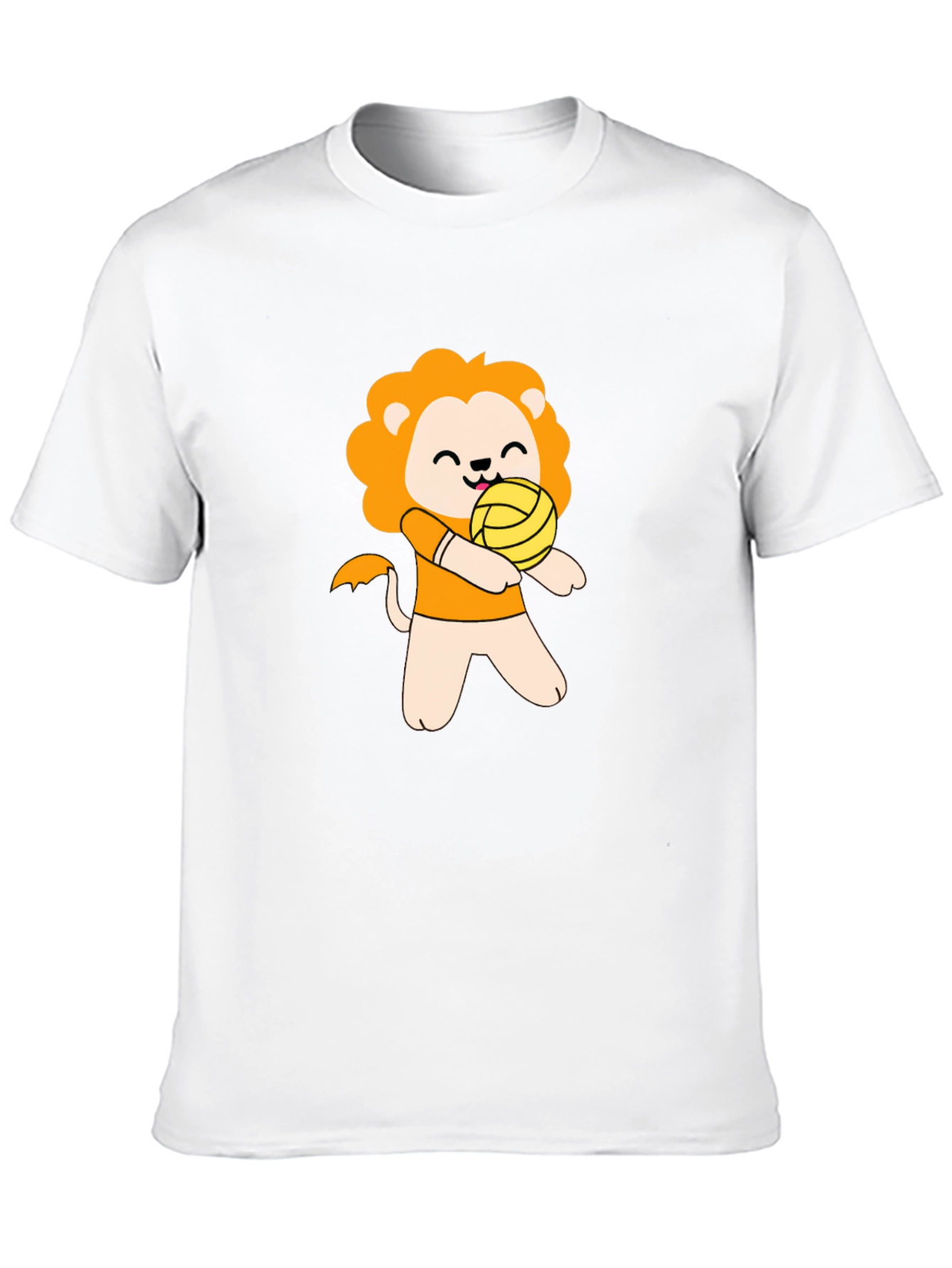Cute Lion Volleyball Player Graphic T-Shirt