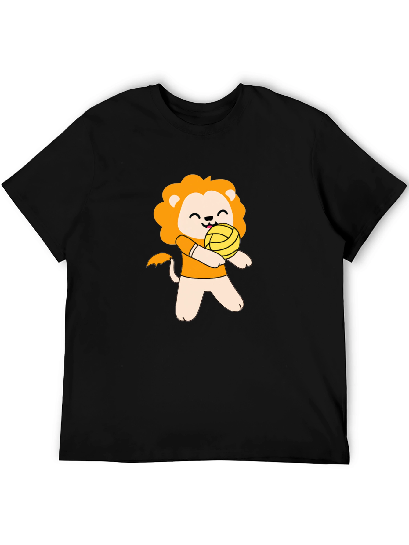 Cute Lion Volleyball Player Graphic T-Shirt