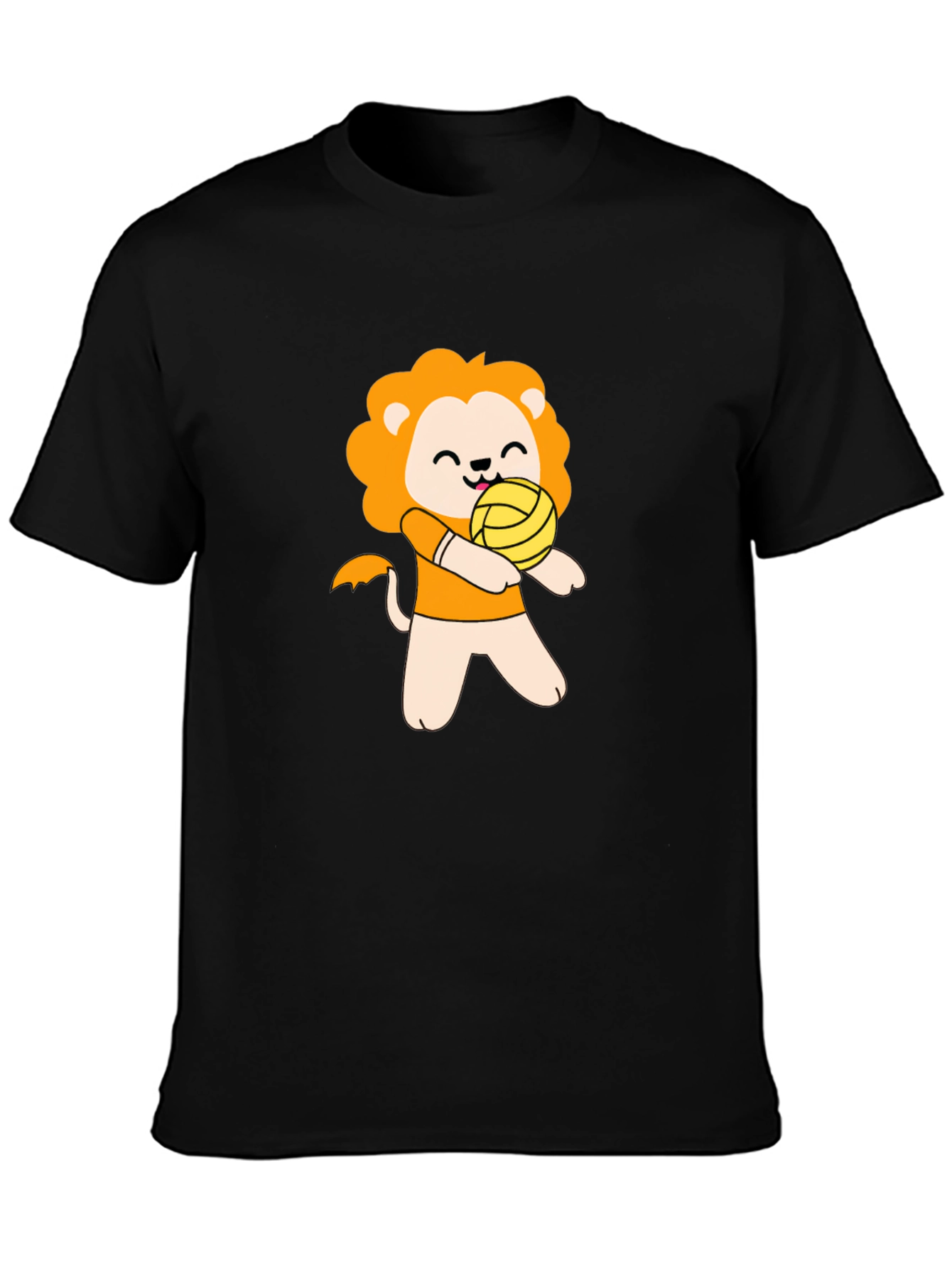 Cute Lion Volleyball Player Graphic T-Shirt