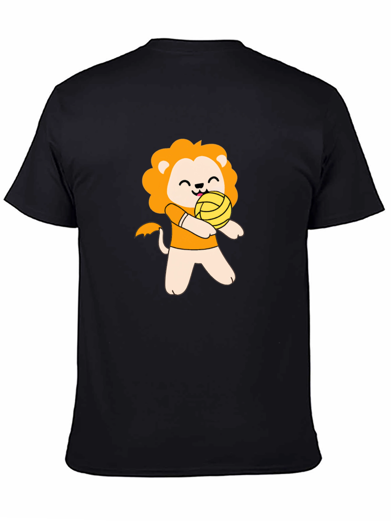 Cute Lion Volleyball Player Graphic T-Shirt