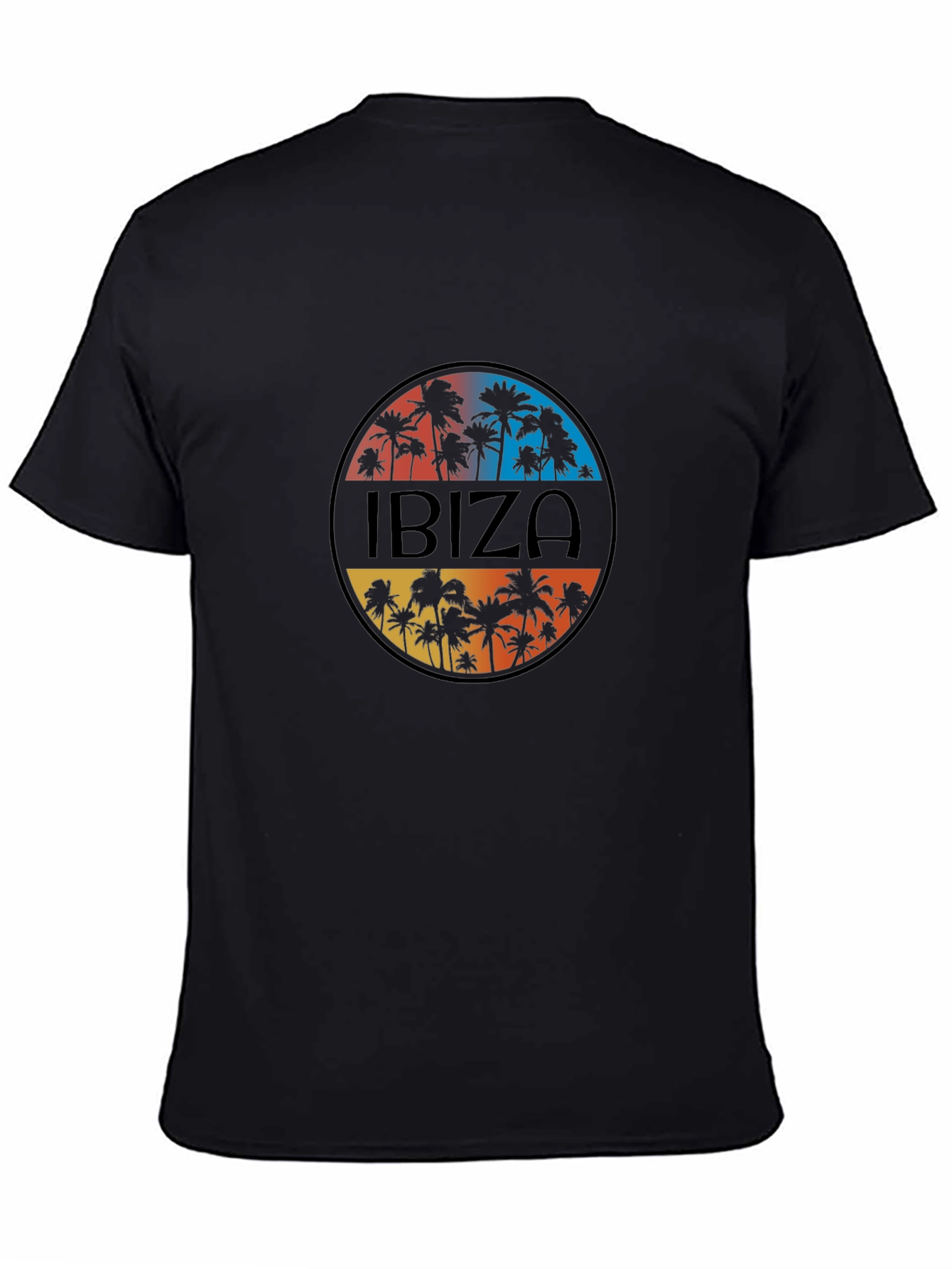 Ibiza Palm Tree Graphic Tee - Mens Black T-Shirt