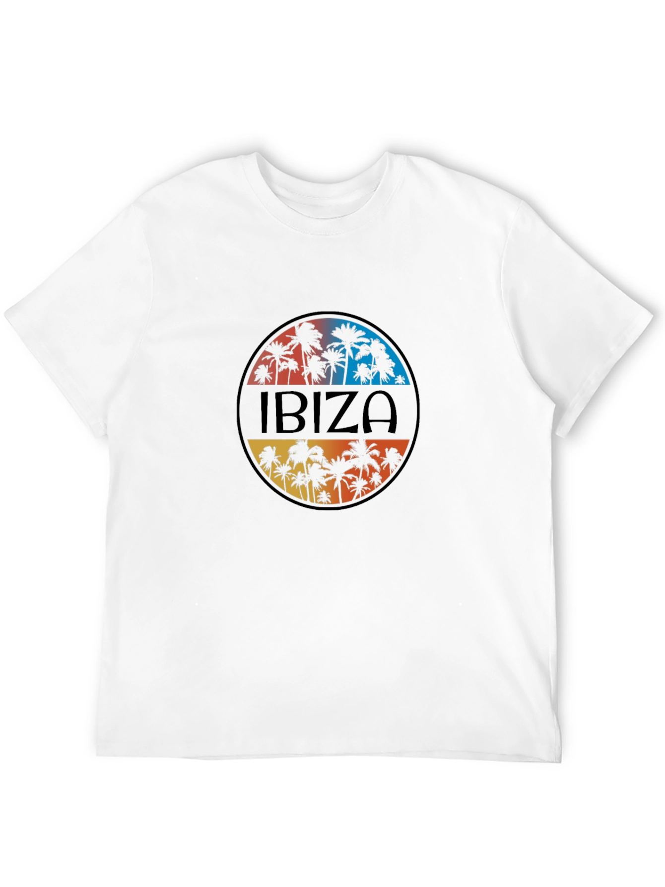 Ibiza Palm Tree Graphic Tee - Mens Black T-Shirt