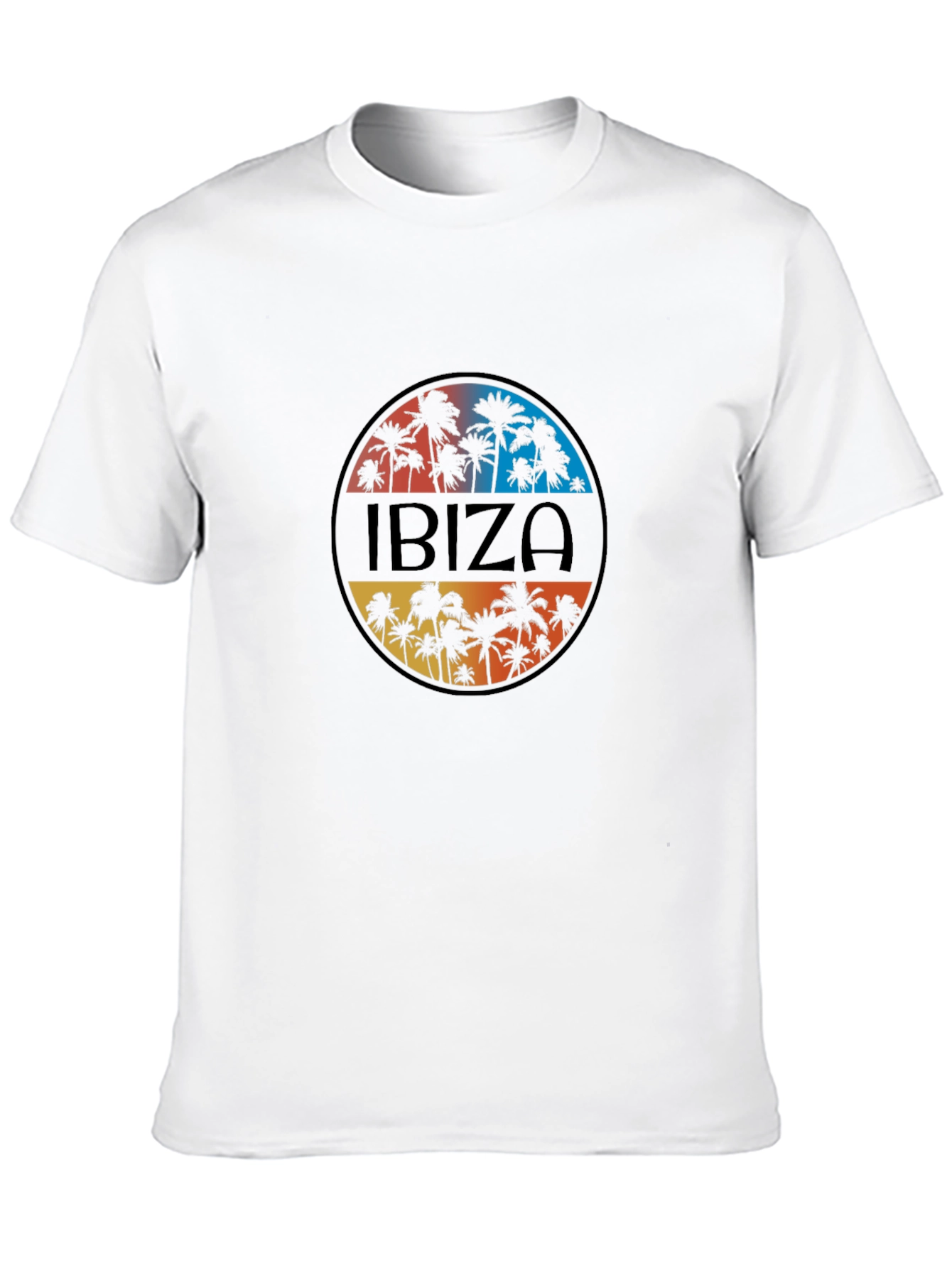 Ibiza Palm Tree Graphic Tee - Mens Black T-Shirt